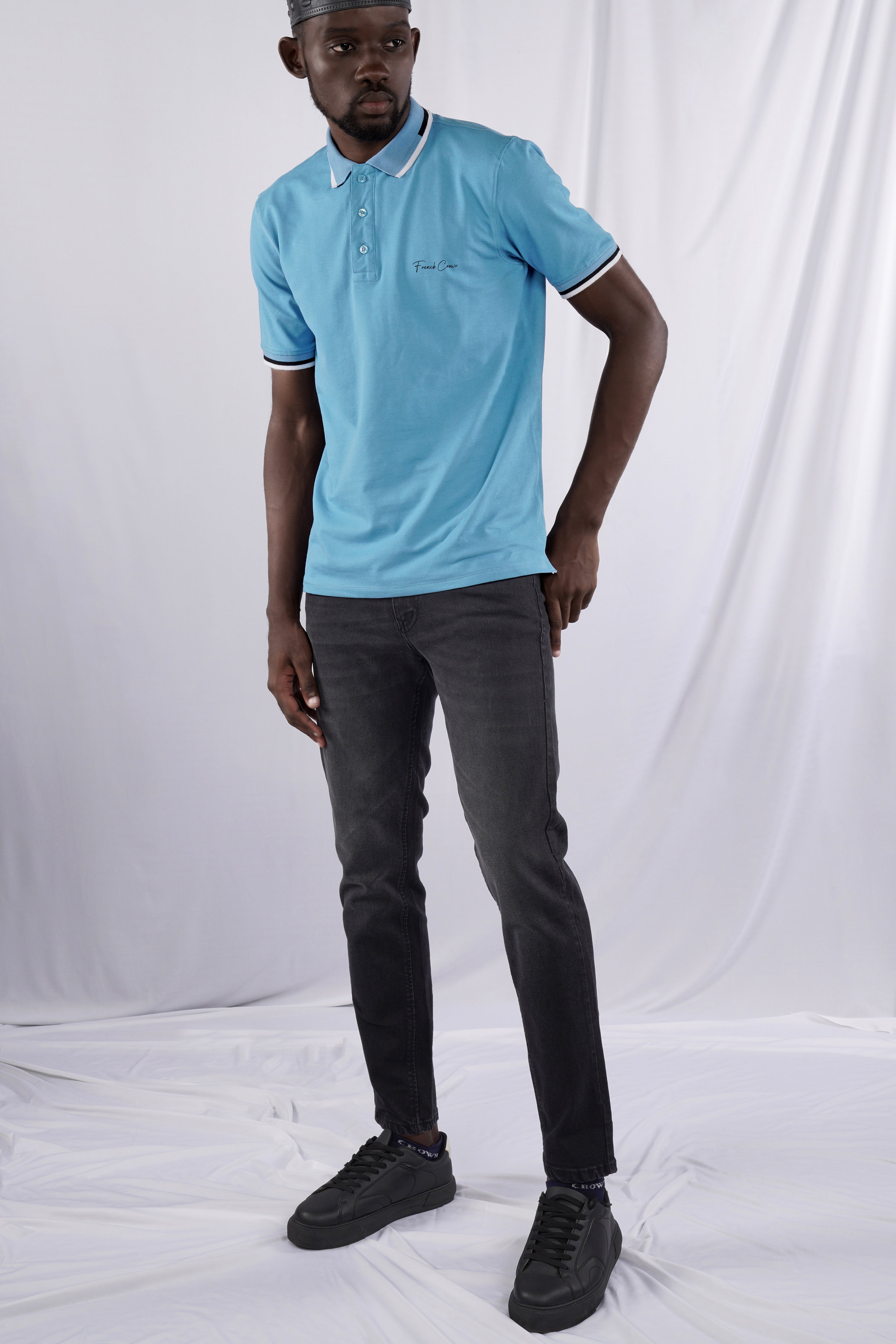 Glacier Blue Mercerised Pique Polo