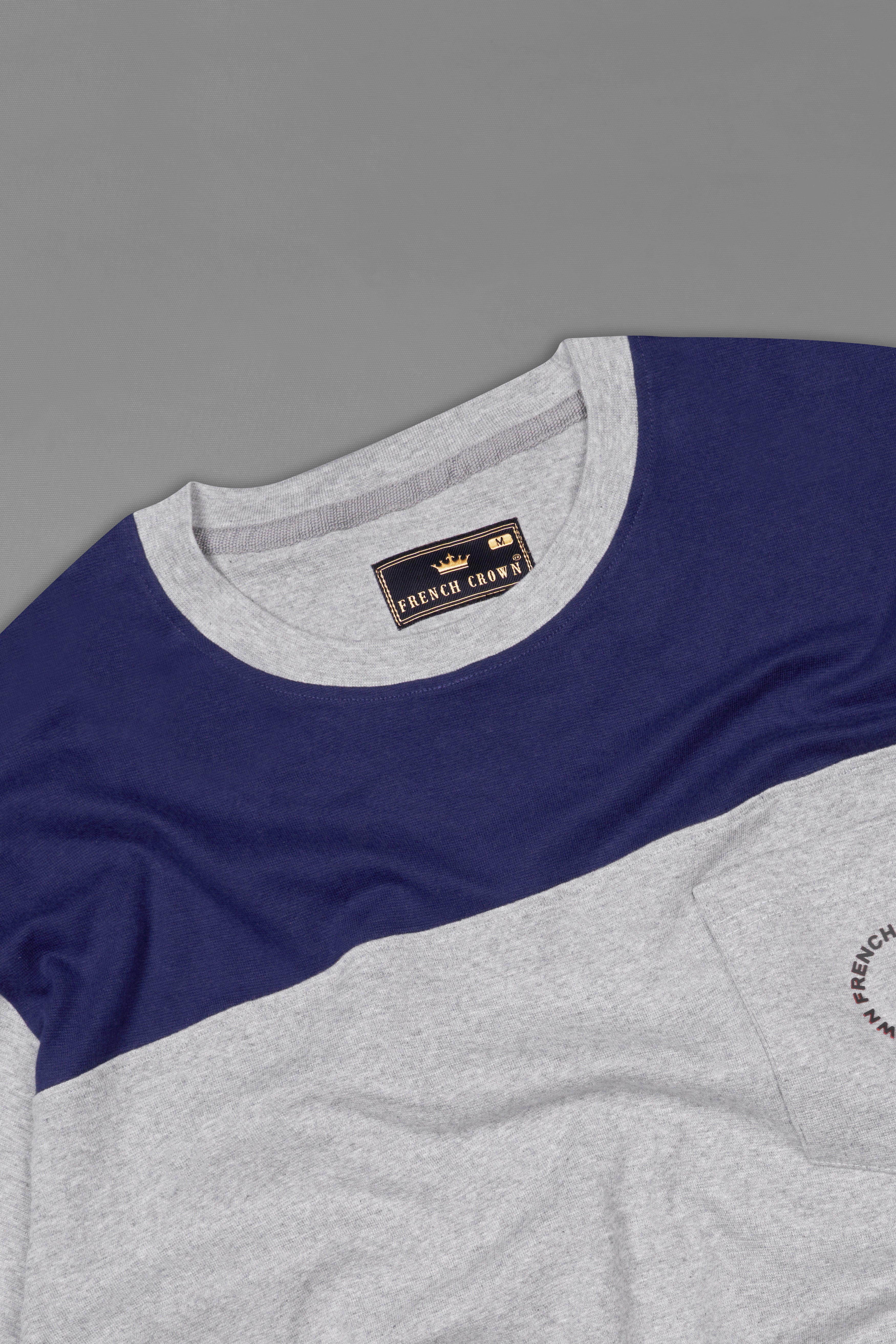 Timberwolf Gray and Rhino Blue Premium Cotton Jersey T-Shirt TS919-S, TS919-M, TS919-L, TS919-XL, TS919-XXL