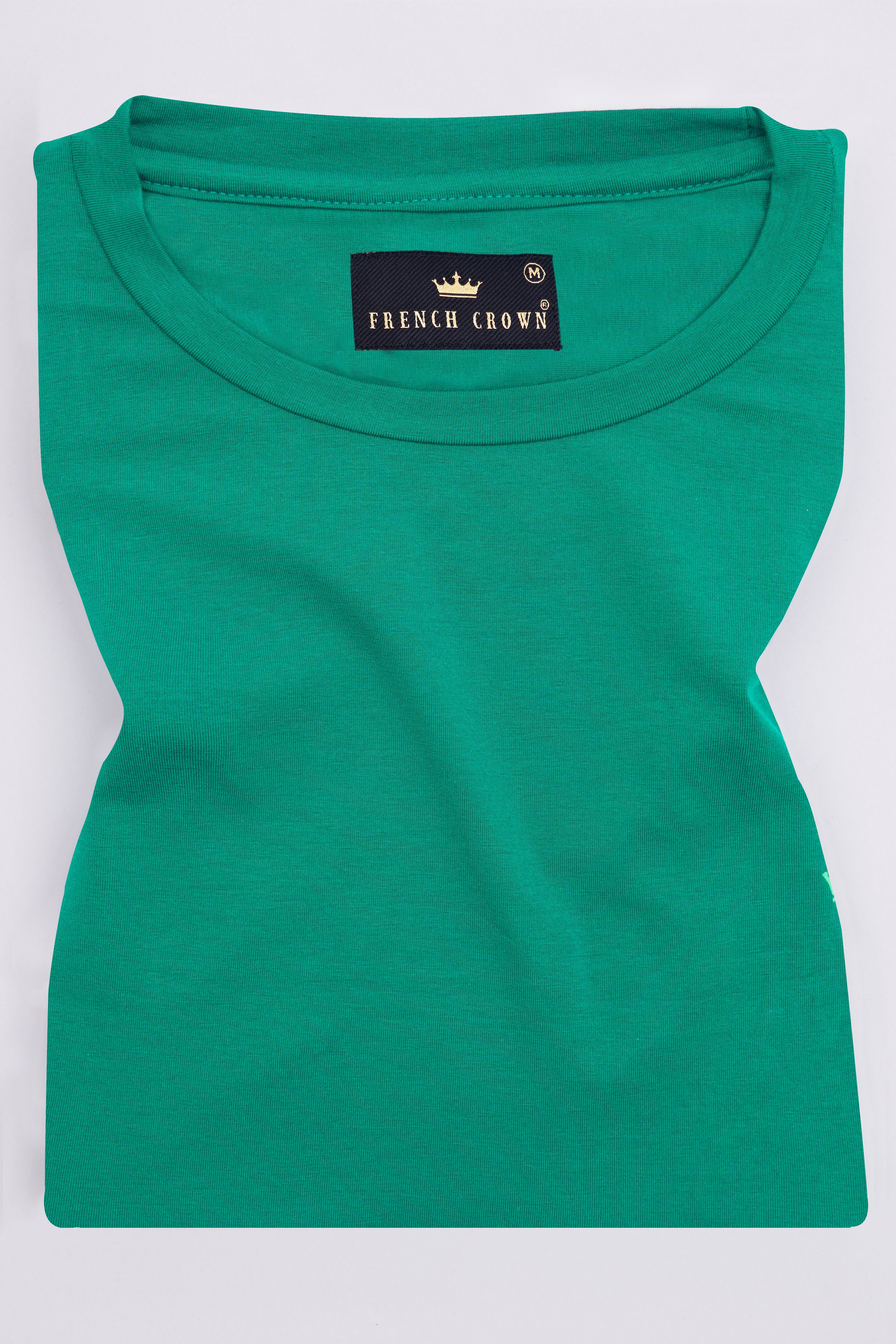 Gossamer Green Hand Painted Premium Cotton Designer T-Shirt TS005-W014-S, TS005-W014-M, TS005-W014-L, TS005-W014-XL, TS005-W014-XXL