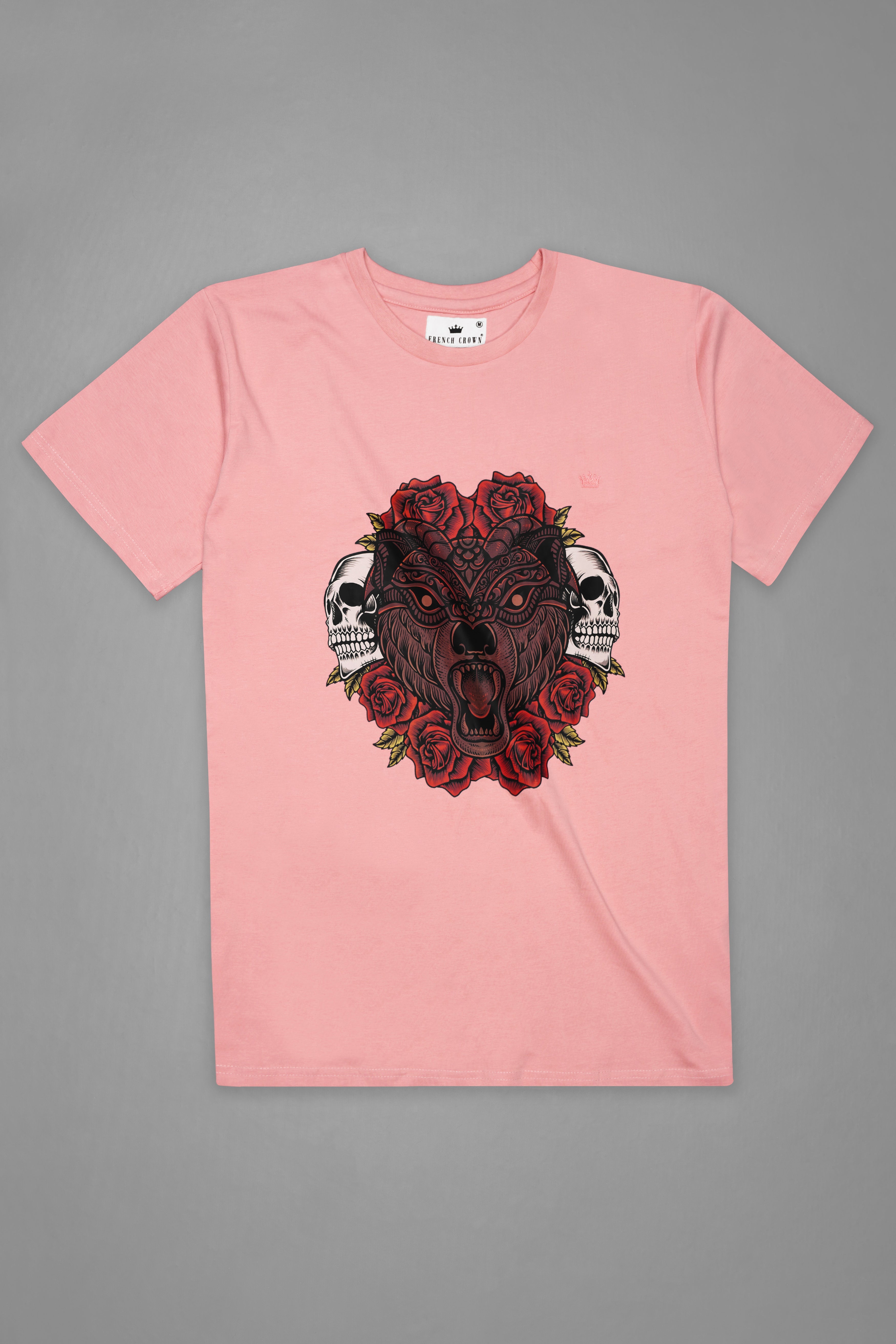 Sundown Pink Funky Printed Premium Cotton Designer T-Shirt TS072-W03-RPRT054-S, TS072-W03-RPRT054-M, TS072-W03-RPRT054-L, TS072-W03-RPRT054-XL, TS072-W03-RPRT054-XXL