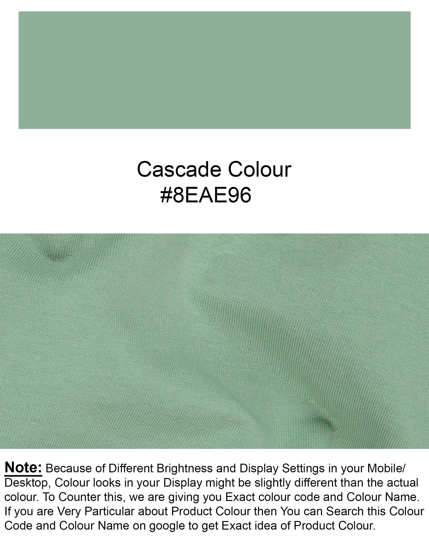 Cascade Green with Navy Blue Patch Worked Sweatshirt TS583-S, TS583-M, TS583-L, TS583-XL, TS583-XXL, TS583-3XL, TS583-4XL