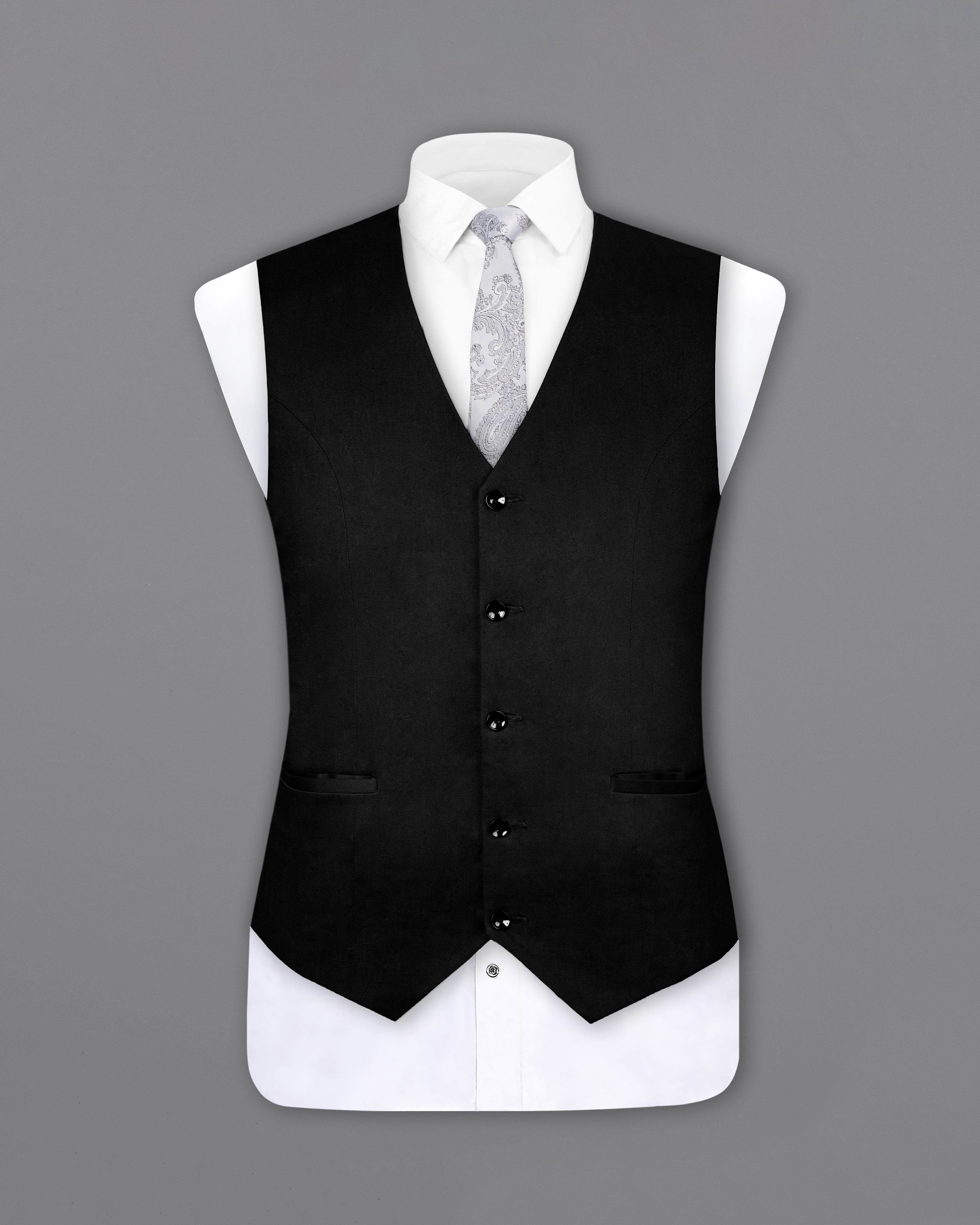 Jade Black Solid Stretchable Premium Cotton traveler Waistcoat