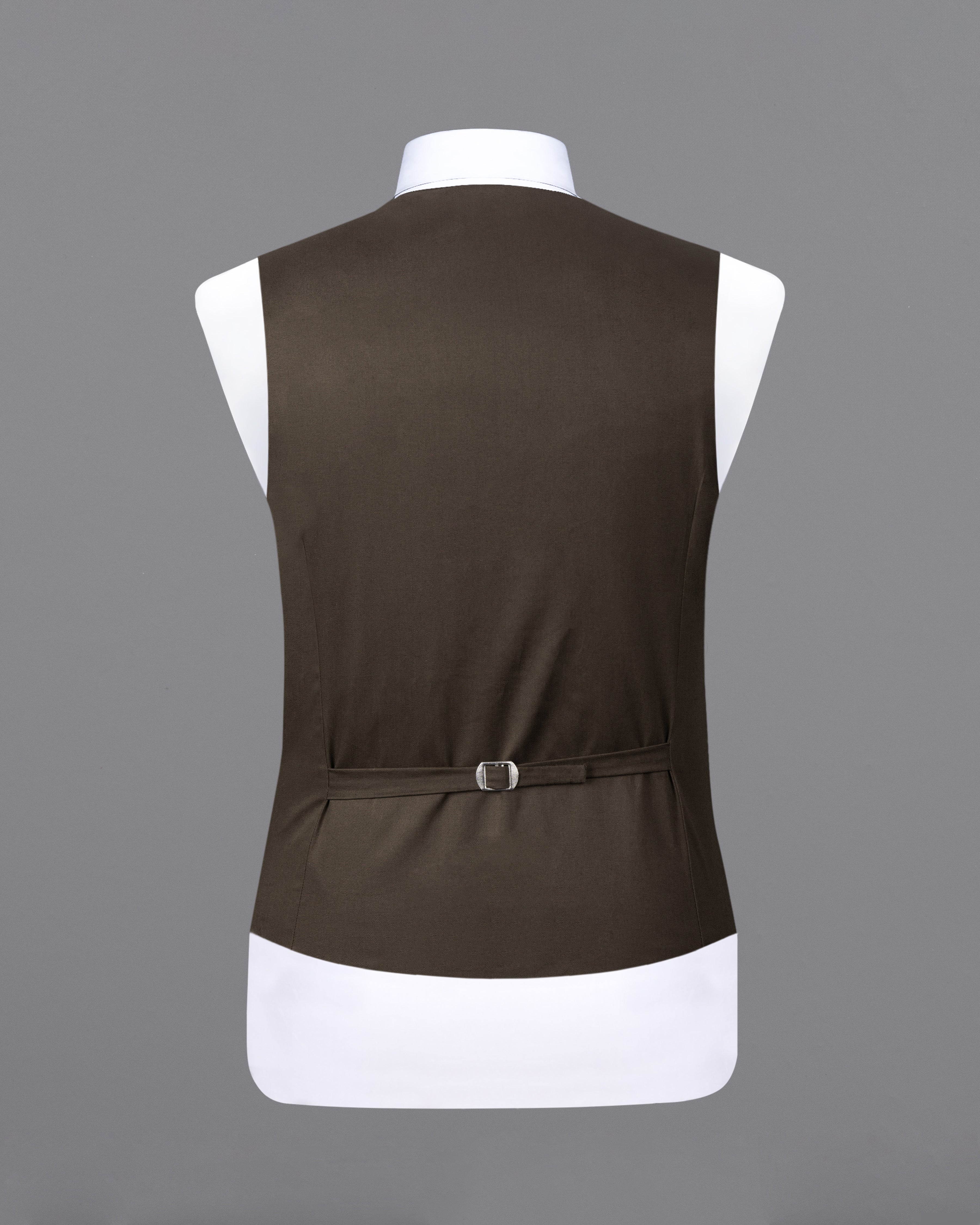 Walnut Brown Solid Premium Cotton Waistcoat V2627-36, V2627-38, V2627-40, V2627-42, V2627-44, V2627-46, V2627-48, V2627-50, V2627-52, V2627-54, V2627-56, V2627-58, V2627-60