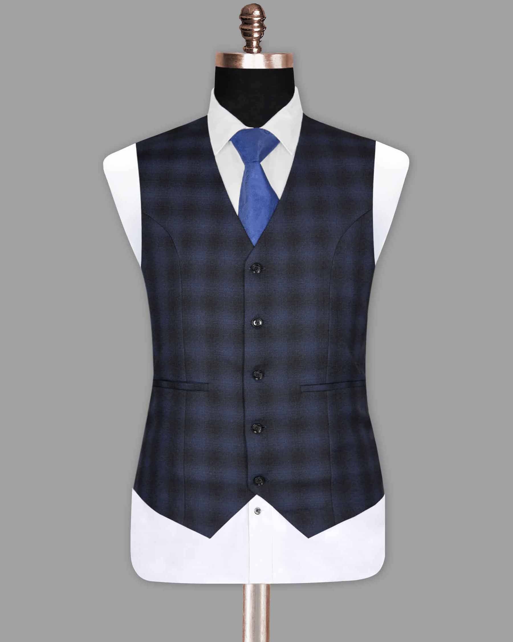 Zodiac Blue Plaid Wool Waistcoat V1014-44, V1014-48, V1014-54, V1014-60, V1014-40, V1014-46, V1014-56, V1014-58, V1014-36, V1014-38, V1014-42, V1014-50, V1014-52