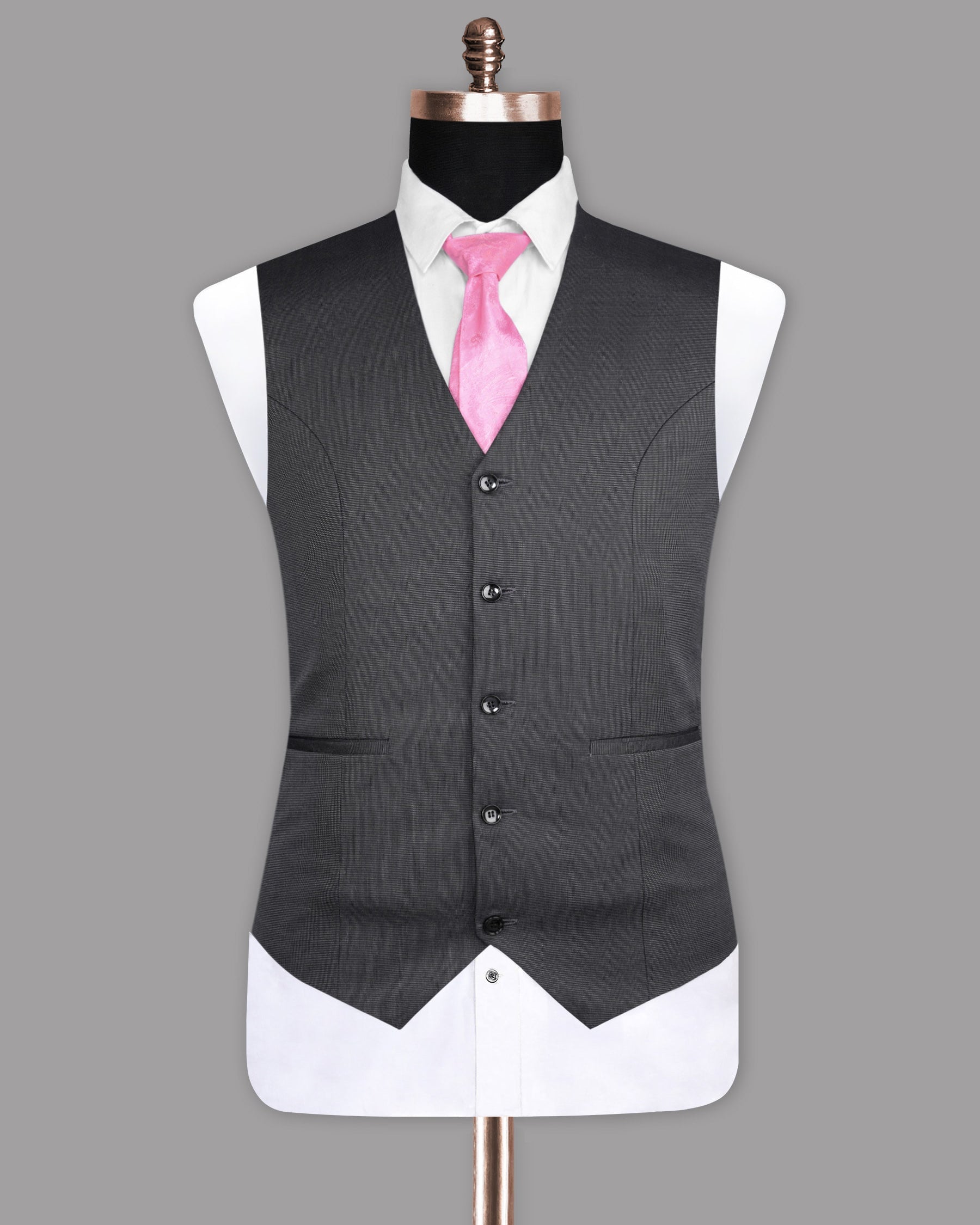 Abbey Gray Micro Textured Wool Waistcoat V1036-36, V1036-40, V1036-42, V1036-44, V1036-46, V1036-50, V1036-52, V1036-56, V1036-58, V1036-54, V1036-60, V1036-48, V1036-38