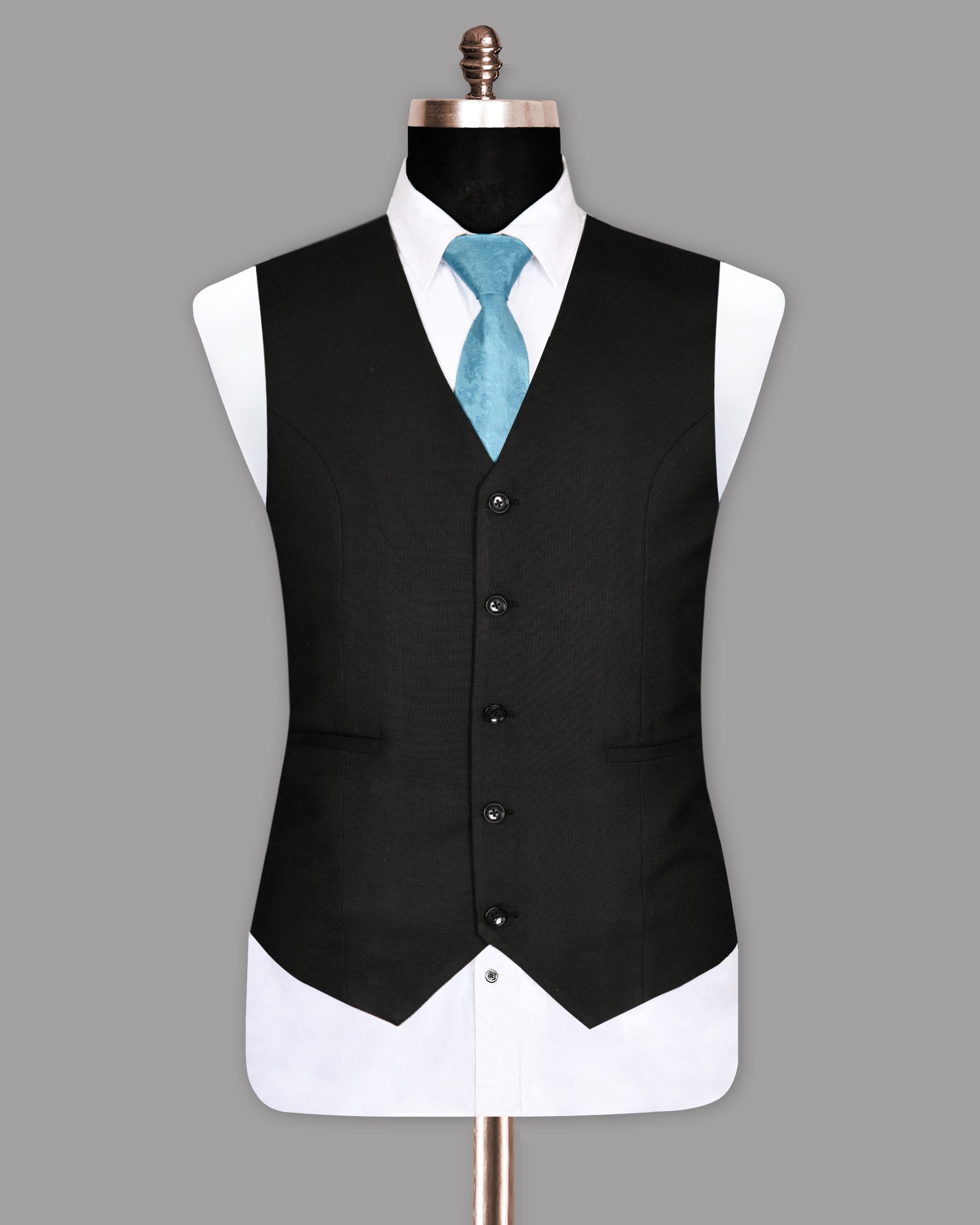 Jade Black Textured Waistcoat V1052-58, V1052-60, V1052-44, V1052-46, V1052-48, V1052-50, V1052-52, V1052-54, V1052-38, V1052-42, V1052-40, V1052-36, V1052-56