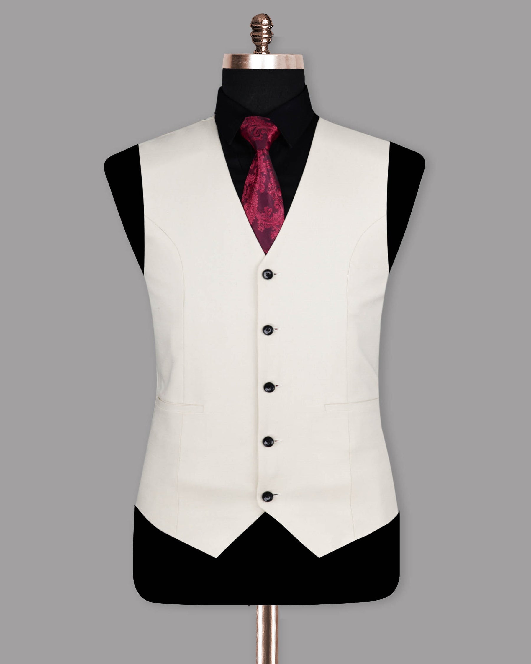 Pearl White Luxurious Linen Waistcoat V1115-36, V1115-38, V1115-40, V1115-44, V1115-48, V1115-50, V1115-52, V1115-58, V1115-60, V1115-46, V1115-54, V1115-56, V1115-42