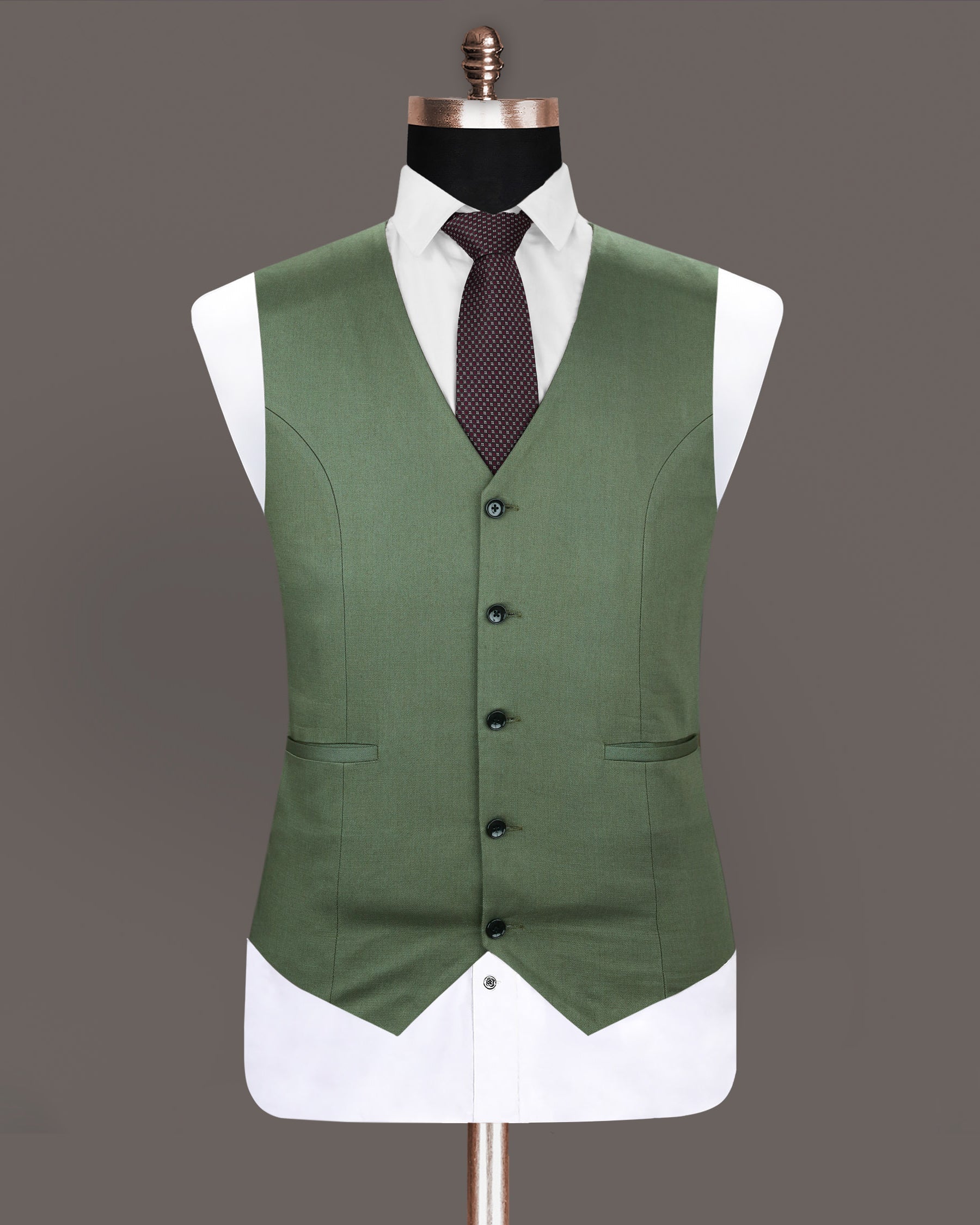 Willow Grove Green Luxurious Linen Waistcoat V1197-38, V1197-40, V1197-42, V1197-46, V1197-48, V1197-54, V1197-56, V1197-58, V1197-60, V1197-50, V1197-44, V1197-52, V1197-36