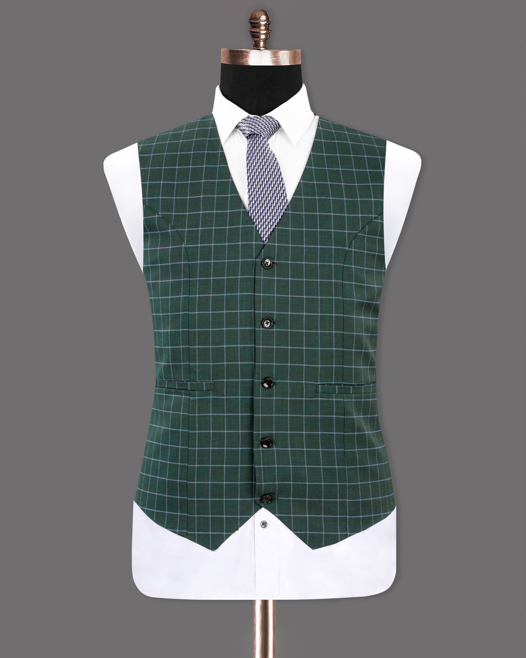 Cable Green Windowpane Wool Rich Waistcoat V1226-38, V1226-40, V1226-42, V1226-44, V1226-46, V1226-48, V1226-50, V1226-52, V1226-54, V1226-56, V1226-58, V1226-60, V1226-36