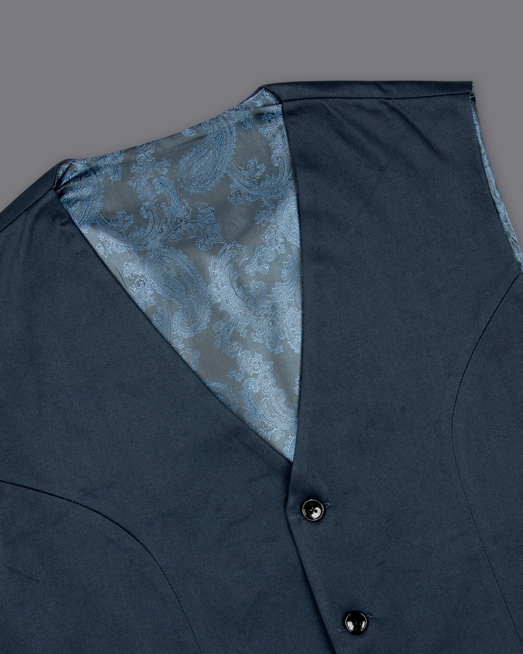 Outer Space Blue Premium Cotton Waistcoat