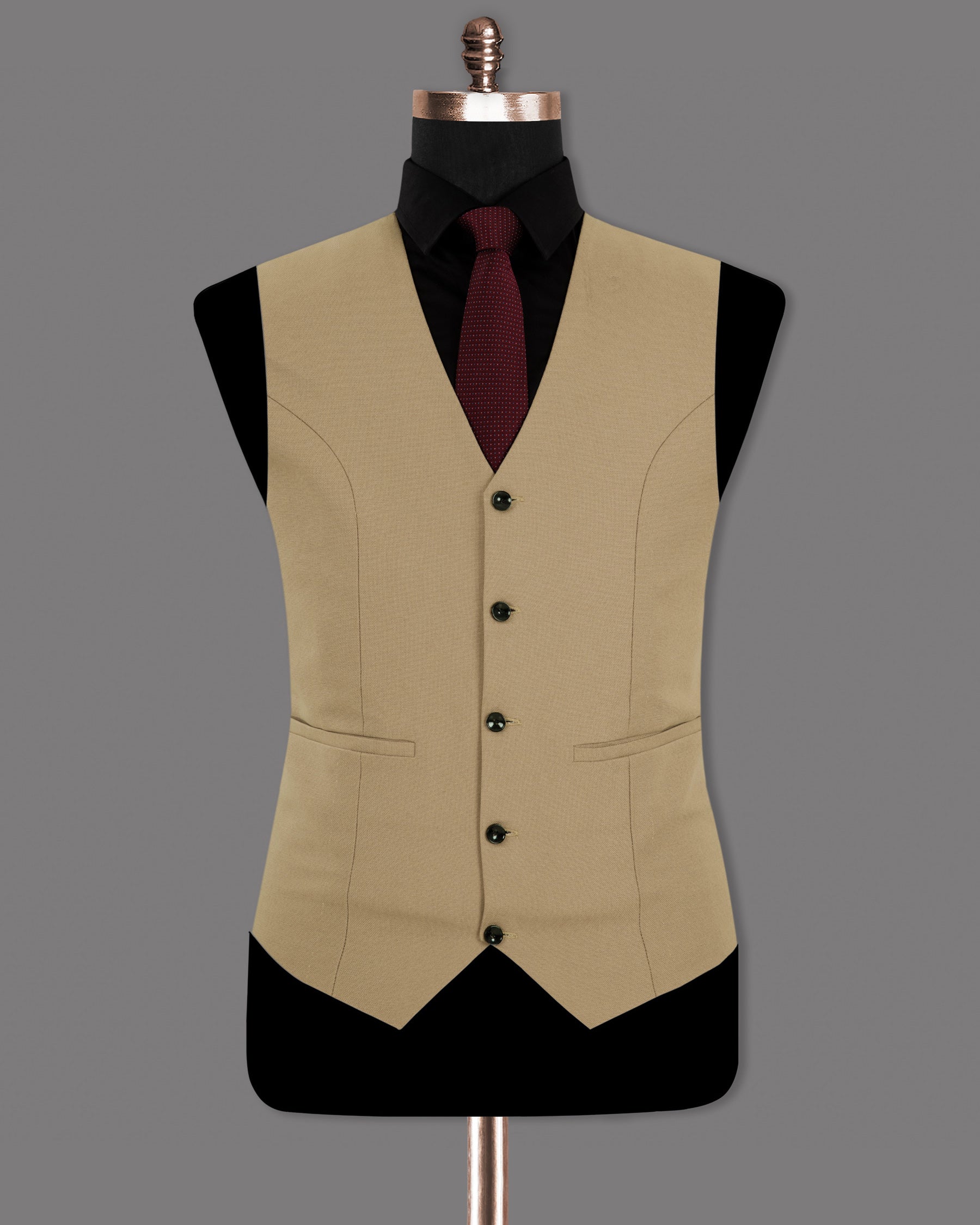 Peanut Brown Premium Cotton Waistcoat V1270-56, V1270-58, V1270-60, V1270-36, V1270-38, V1270-40, V1270-42, V1270-44, V1270-48, V1270-50, V1270-52, V1270-54, V1270-46