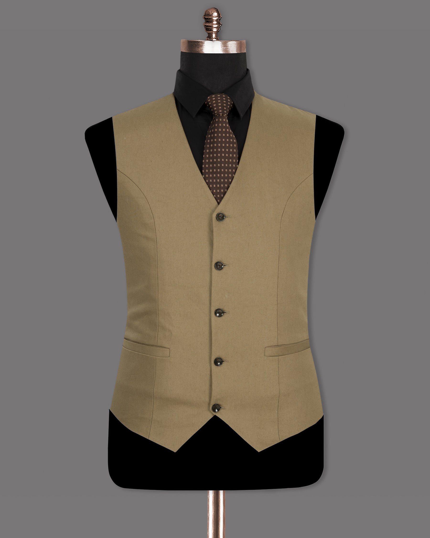 Barley Corn Brown Premium Cotton Waistcoat V1287-36, V1287-38, V1287-40, V1287-42, V1287-48, V1287-44, V1287-46, V1287-50, V1287-56, V1287-58, V1287-60, V1287-52, V1287-54