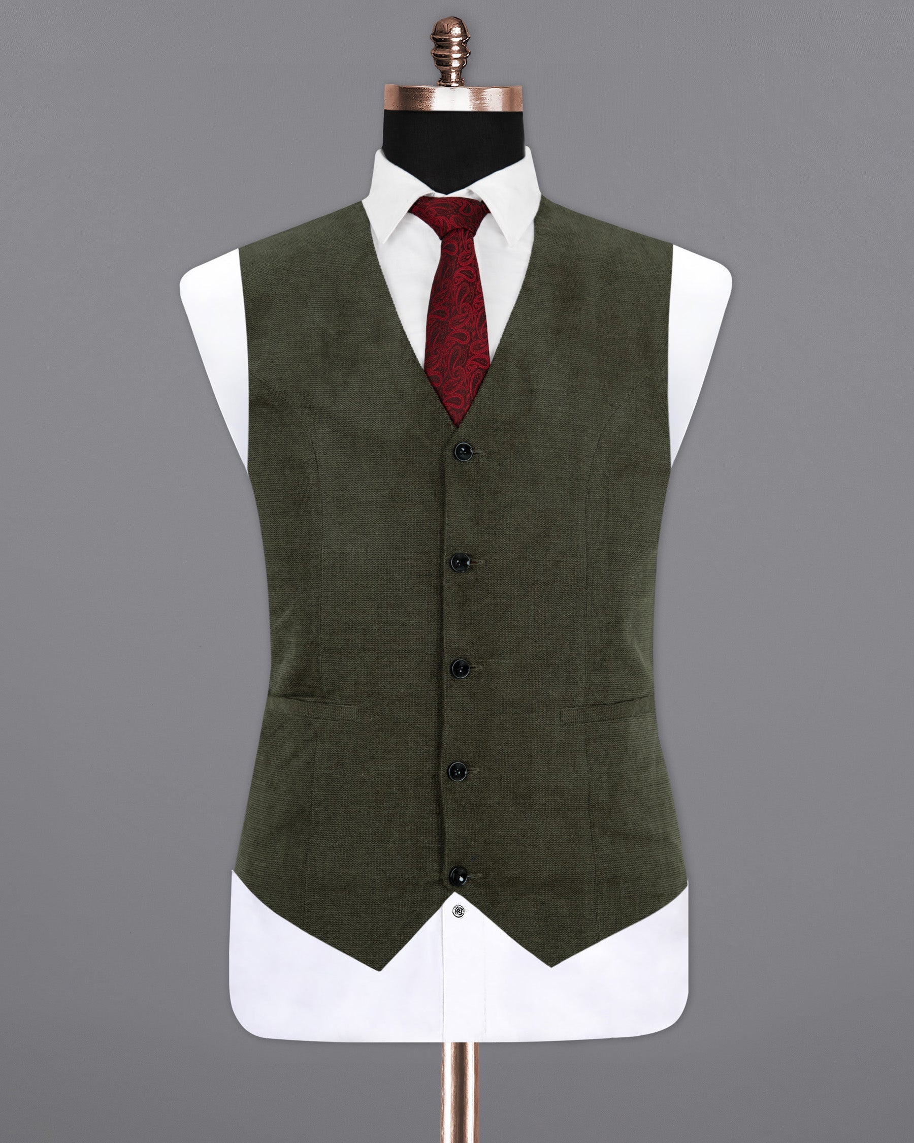 Merlin Green Premium Cotton Waistcoat V1299-36, V1299-38, V1299-40, V1299-42, V1299-44, V1299-46, V1299-48, V1299-50, V1299-52, V1299-54, V1299-56, V1299-58, V1299-60