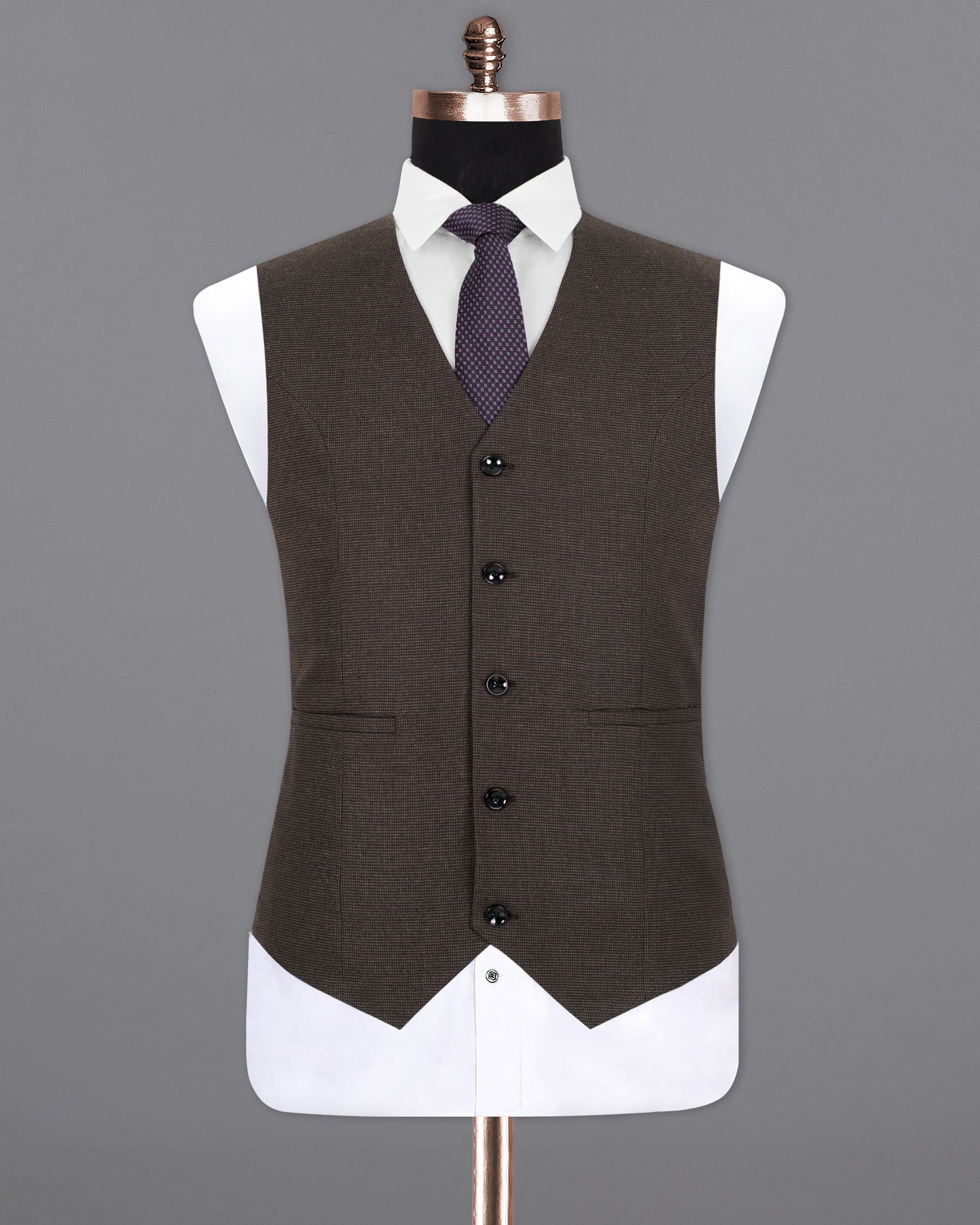 Coffee Bean Brown  Premium Cotton Waistcoat