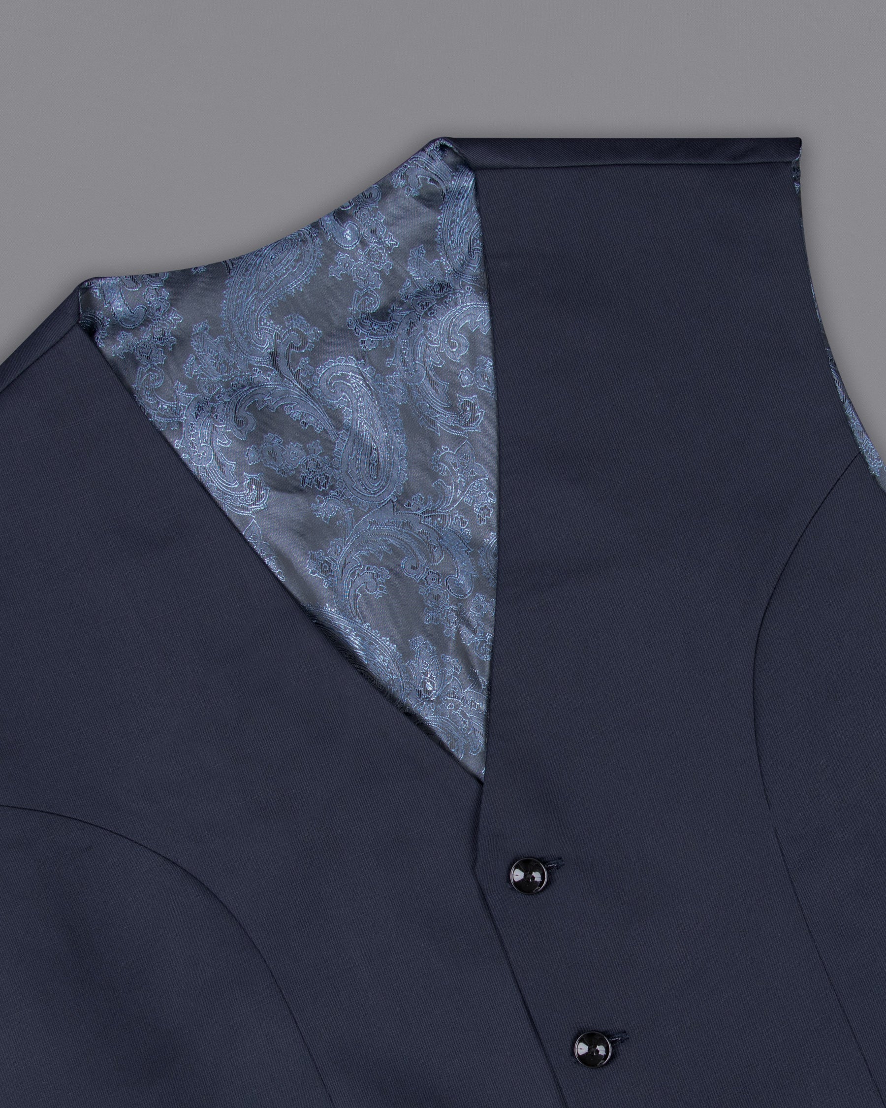 Licorice Blue Wool rich Waistcoat