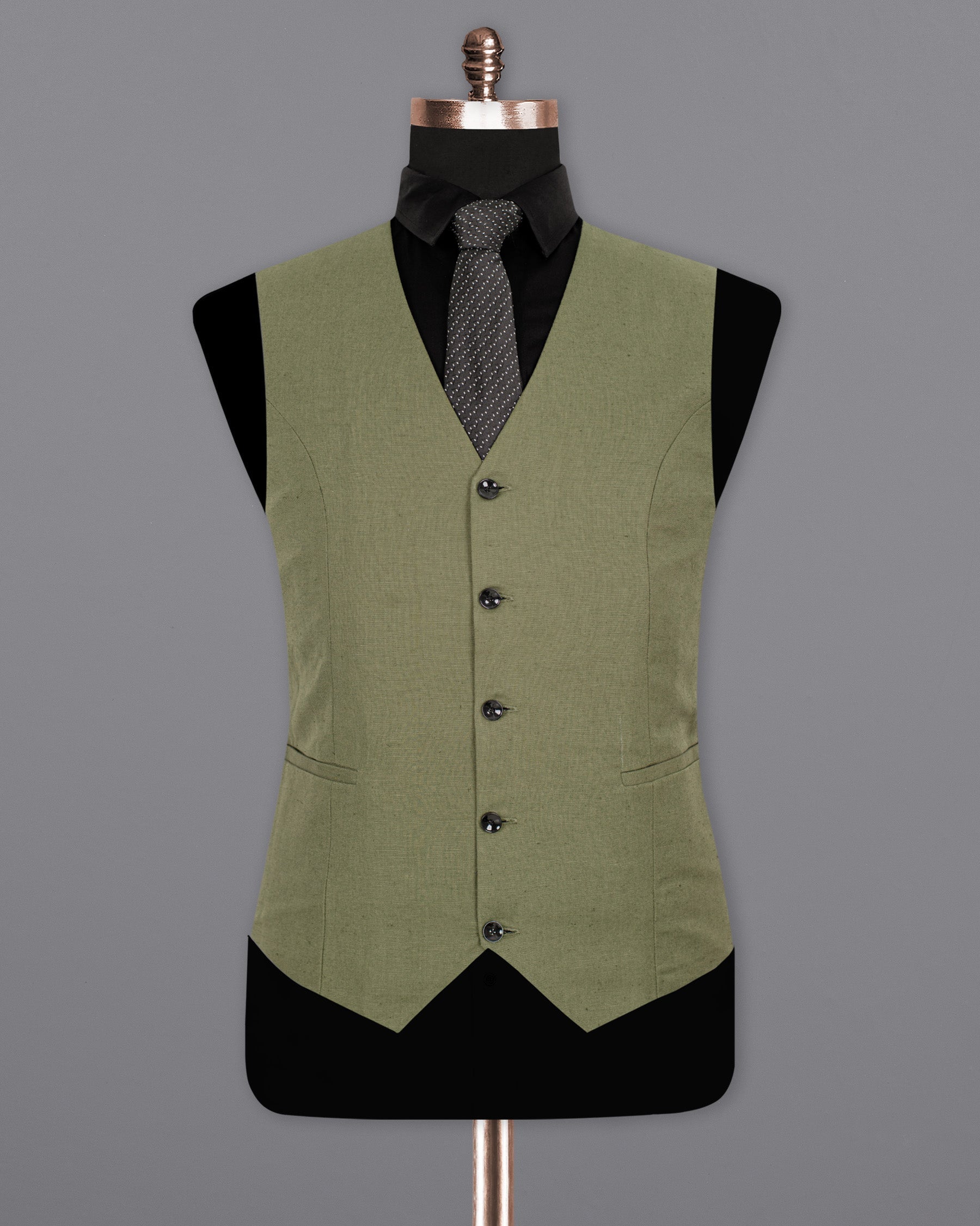 Granite Green Luxurious Linen Waistcoat