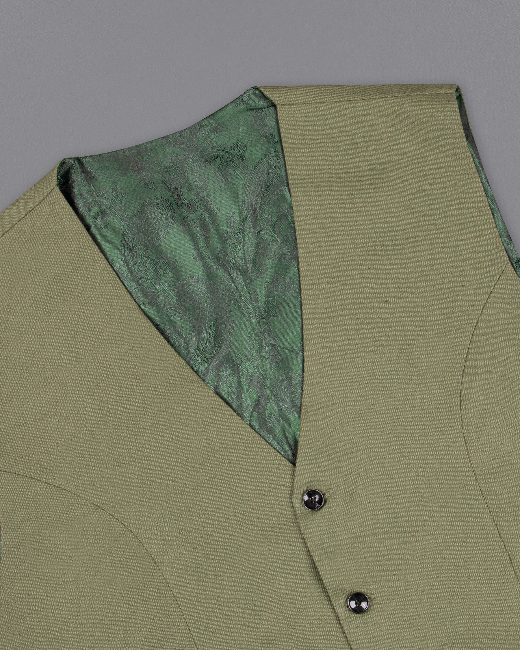 Granite Green Luxurious Linen Waistcoat