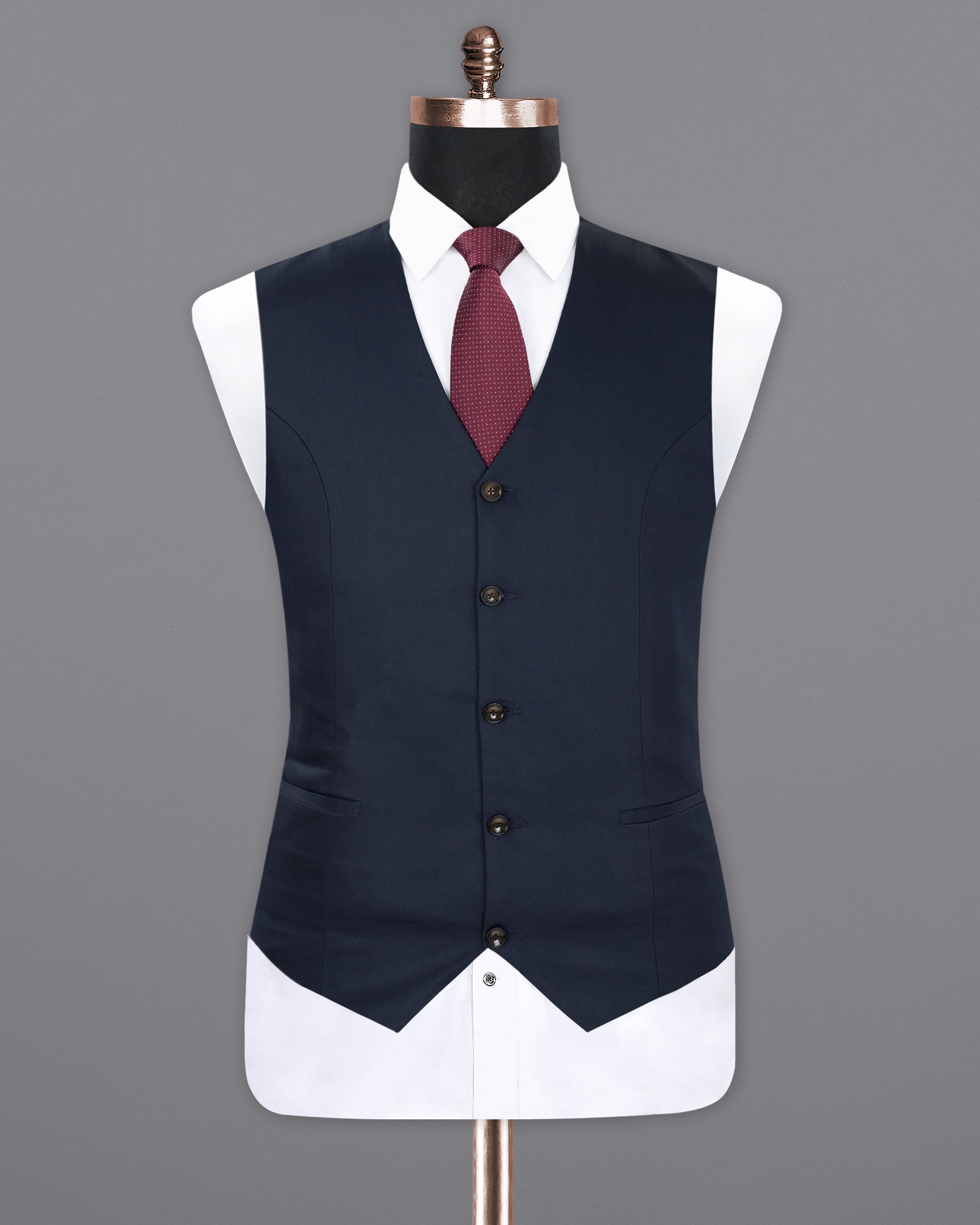 Tuna Blue Wool Rich Waistcoat