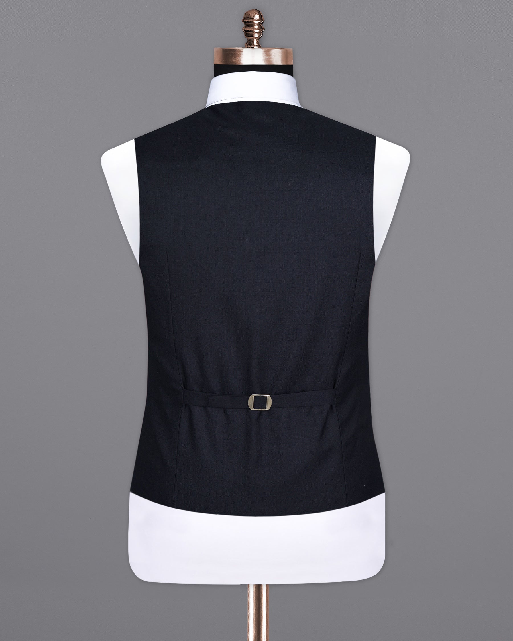 Navy Blue Subtle Textured Wool Rich Waistcoat V1378-36, V1378-38, V1378-40, V1378-42, V1378-44, V1378-46, V1378-48, V1378-50, V1378-52, V1378-54, V1378-56, V1378-58, V1378-60