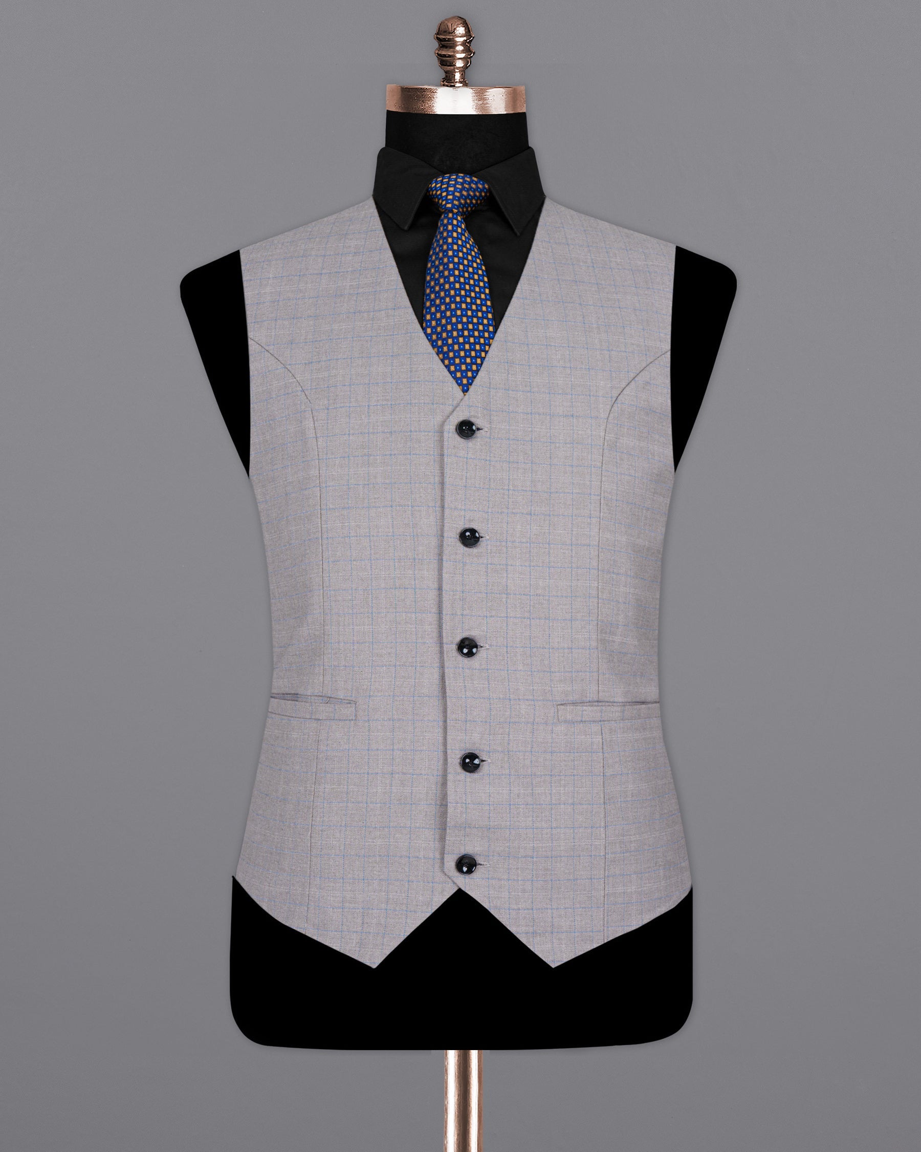 Pale Slate Plaid Woolrich Sports Waistcoat V1436-36, V1436-38, V1436-40, V1436-42, V1436-44, V1436-46, V1436-48, V1436-50, V1436-52, V1436-54, V1436-56, V1436-58, V1436-60