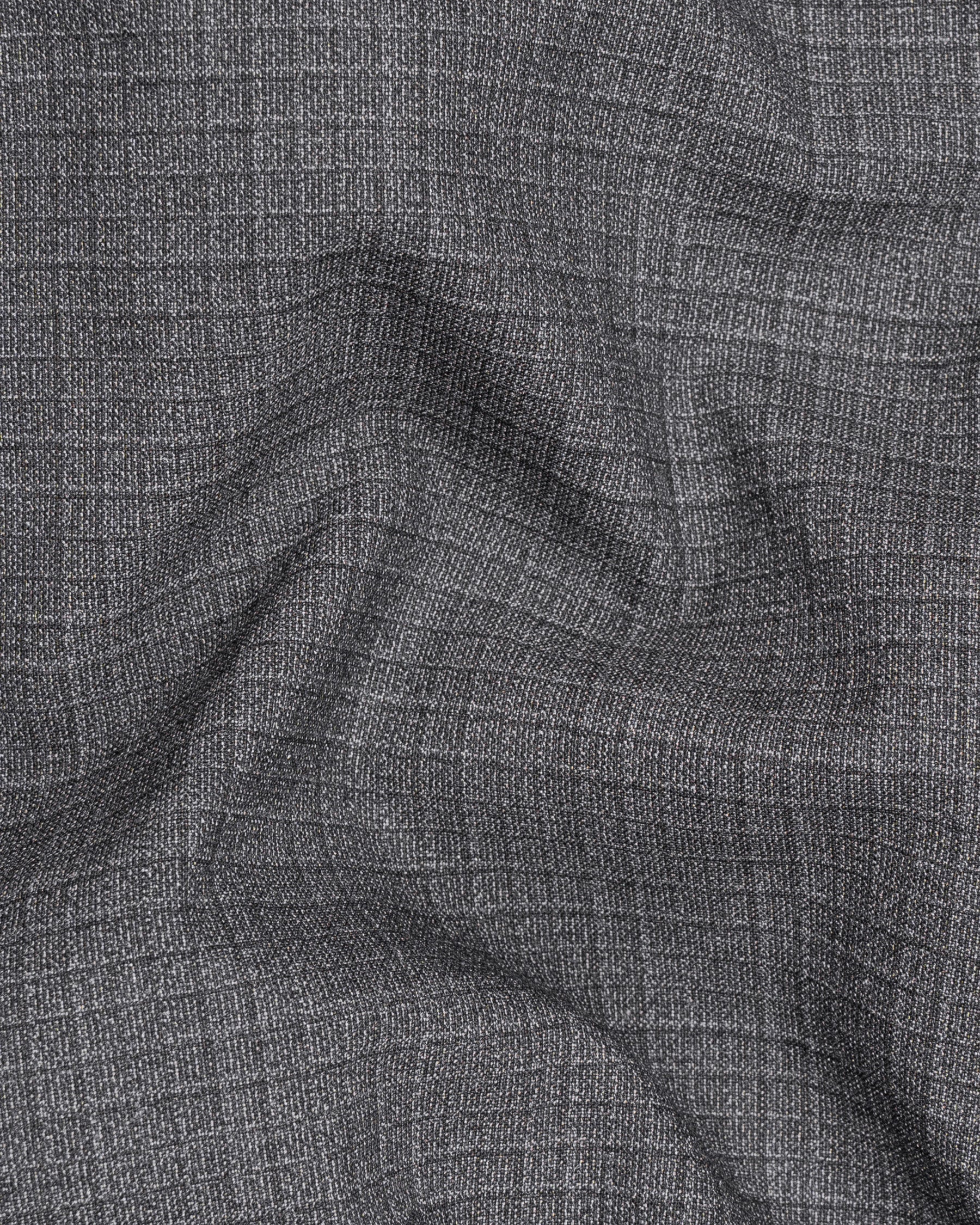 Fuscous Gray Chequered Wool Rich Waistcoat V1448-36, V1448-38, V1448-40, V1448-42, V1448-44, V1448-46, V1448-48, V1448-50, V1448-52, V1448-54, V1448-56, V1448-58, V1448-60