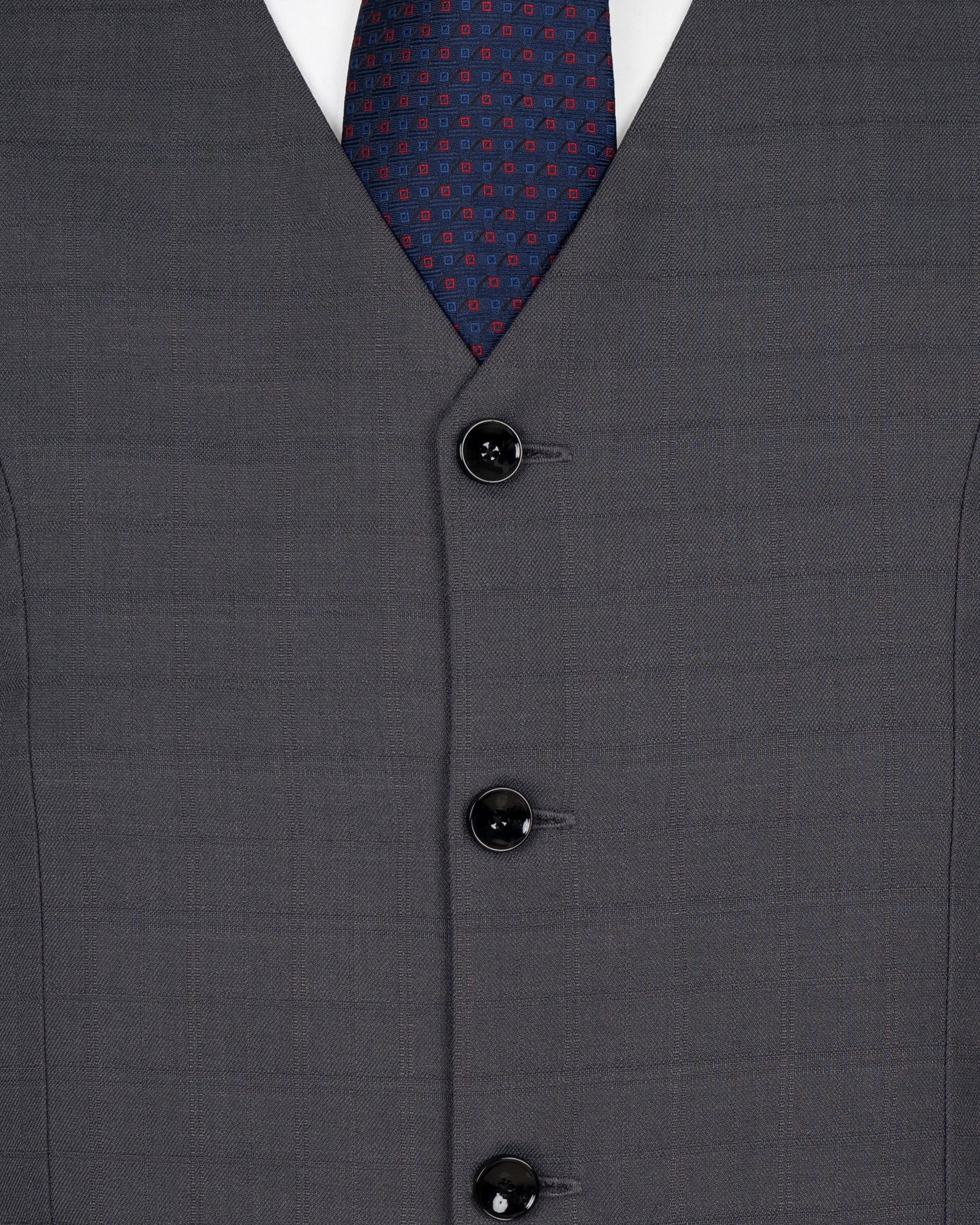 Mulled grey subtle Plaid Wool Rich Waistcoat V1479-36, V1479-38, V1479-40, V1479-42, V1479-44, V1479-46, V1479-48, V1479-50, V1479-52, V1479-54, V1479-56, V1479-58, V1479-60