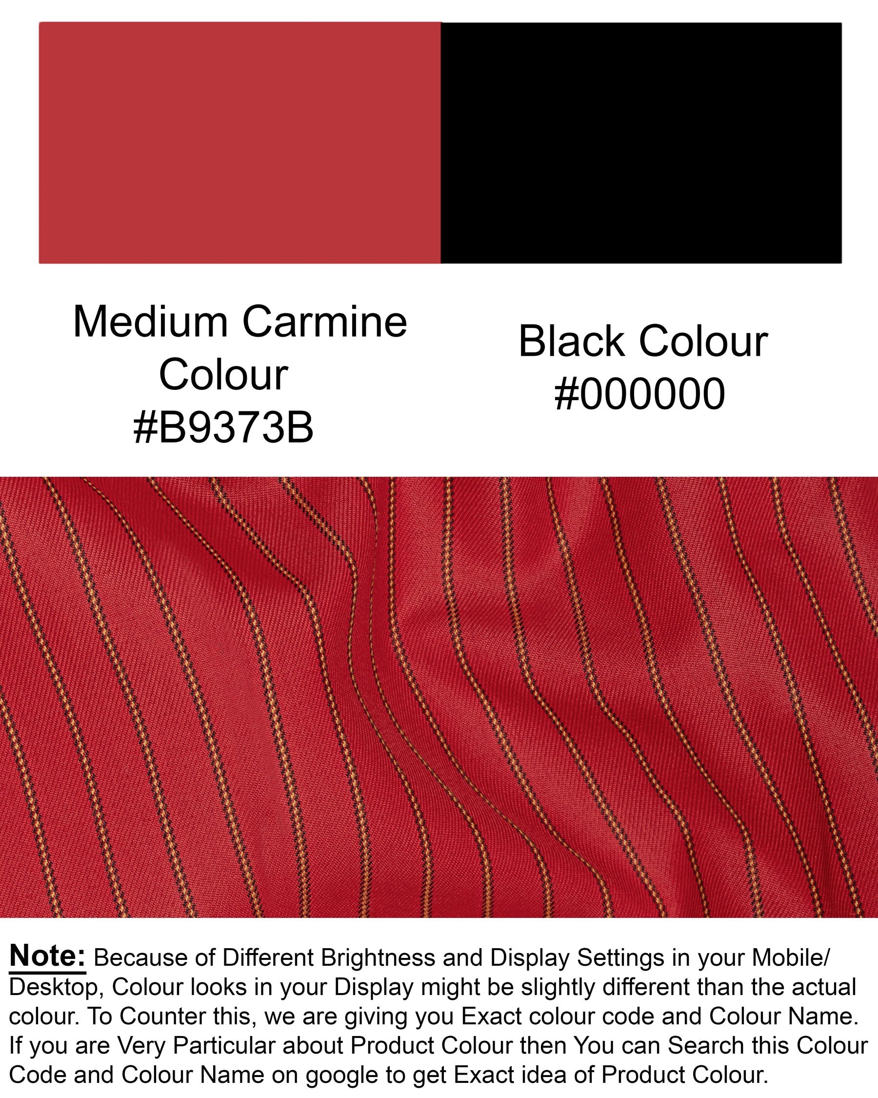 Medium Carmine Red Striped Wool Rich Waistcoat V1505-36, V1505-38, V1505-40, V1505-42, V1505-44, V1505-46, V1505-48, V1505-50, V1505-52, V1505-54, V1505-56, V1505-58, V1505-60