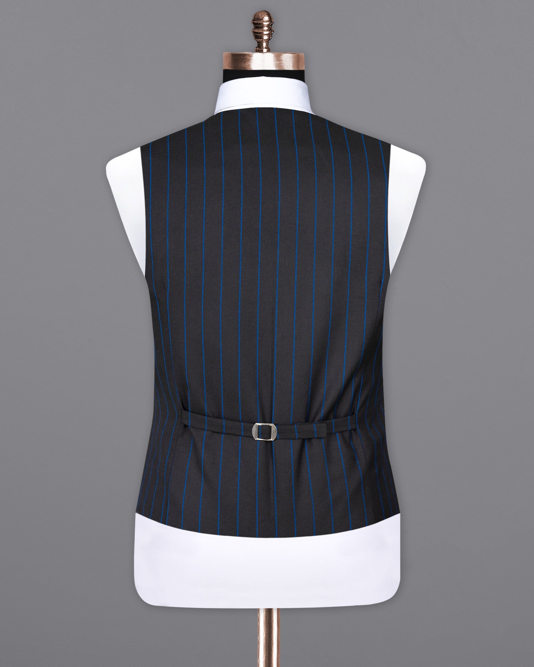 Jade Black Retro Striped Wool Rich Waistcoat V1508-36, V1508-38, V1508-40, V1508-42, V1508-44, V1508-46, V1508-48, V1508-50, V1508-52, V1508-54, V1508-56, V1508-58, V1508-60