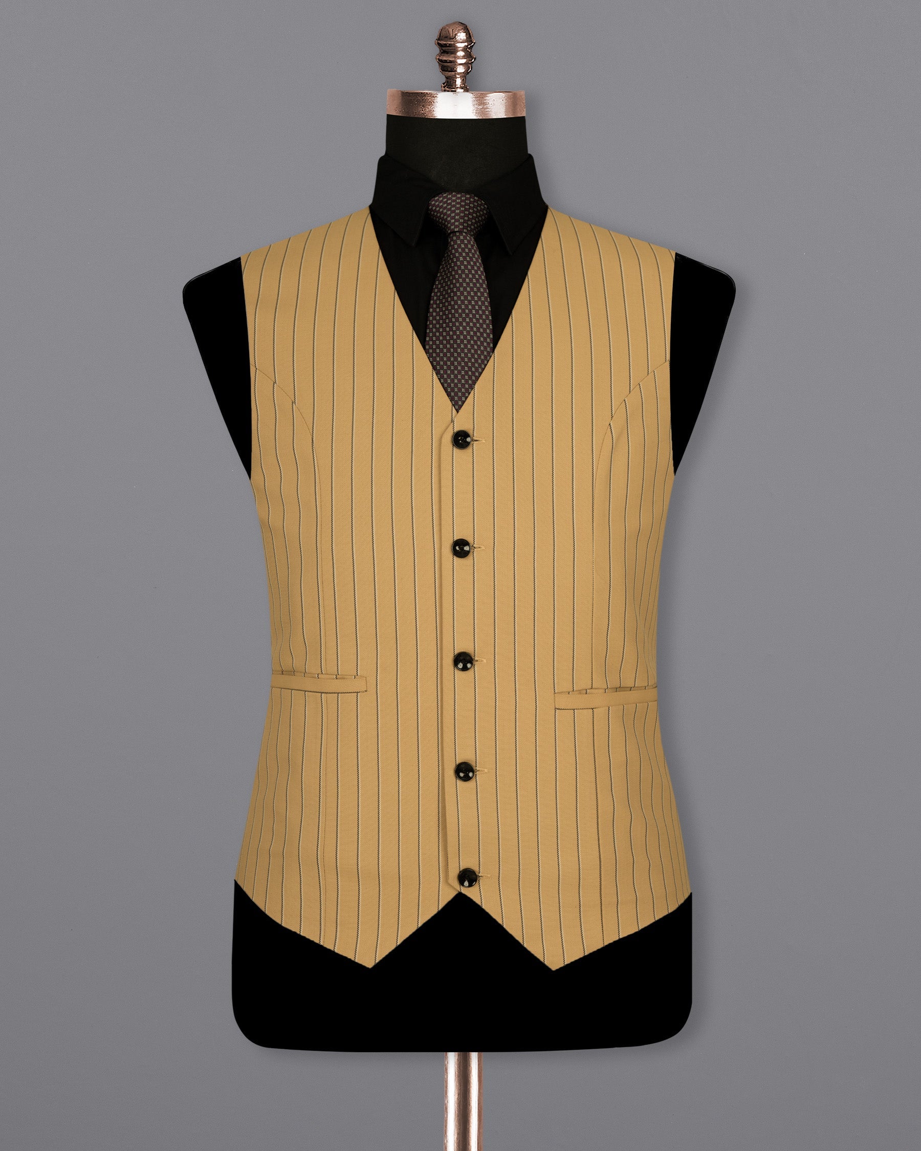 Twine Brown Striped Wool Rich Waistcoat V1511-36, V1511-38, V1511-40, V1511-42, V1511-44, V1511-46, V1511-48, V1511-50, V1511-52, V1511-54, V1511-56, V1511-58, V1511-60