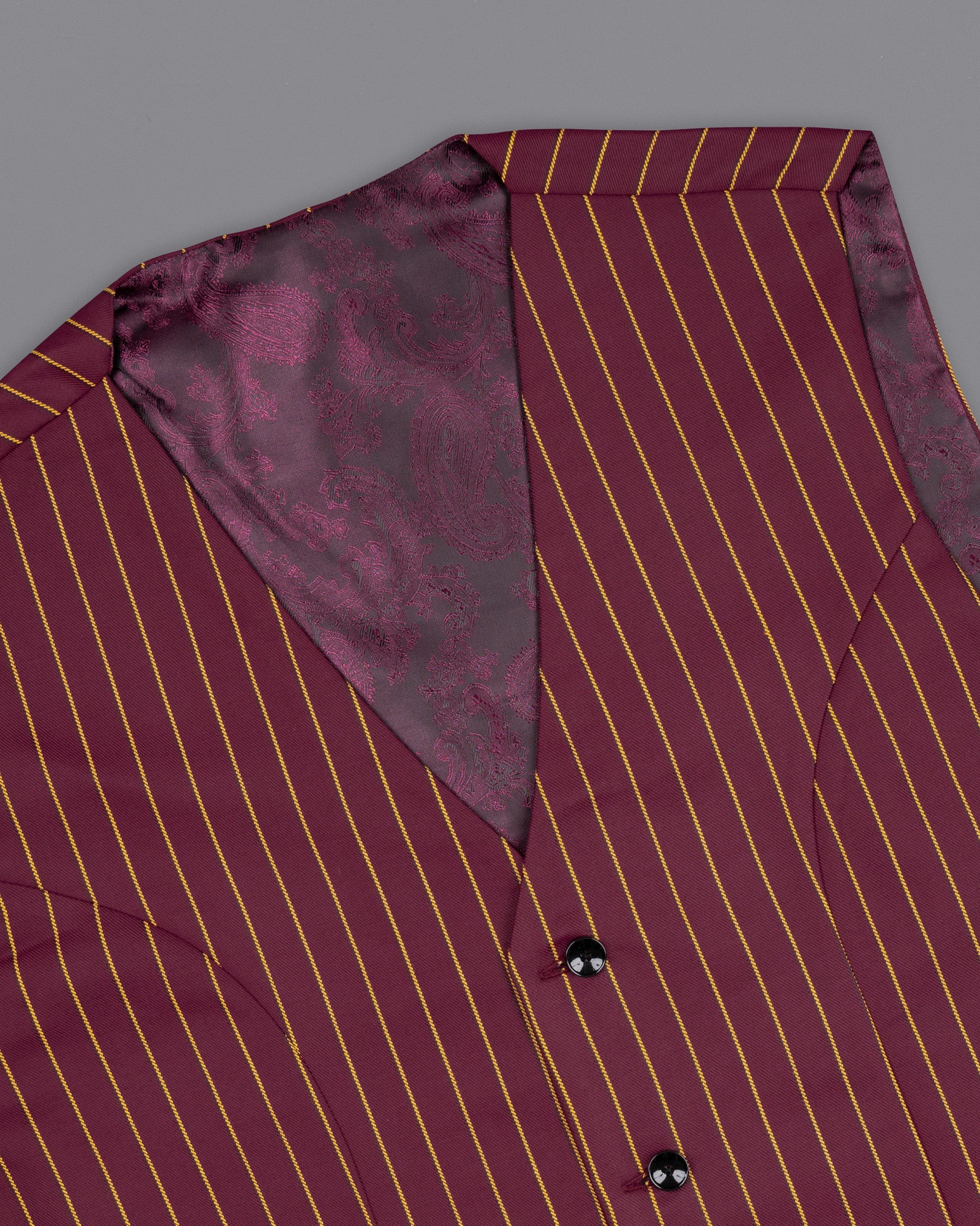 Paprika Maroon Striped Wool Rich Waistcoat V1517-36, V1517-38, V1517-40, V1517-42, V1517-44, V1517-46, V1517-48, V1517-50, V1517-52, V1517-54, V1517-56, V1517-58, V1517-60