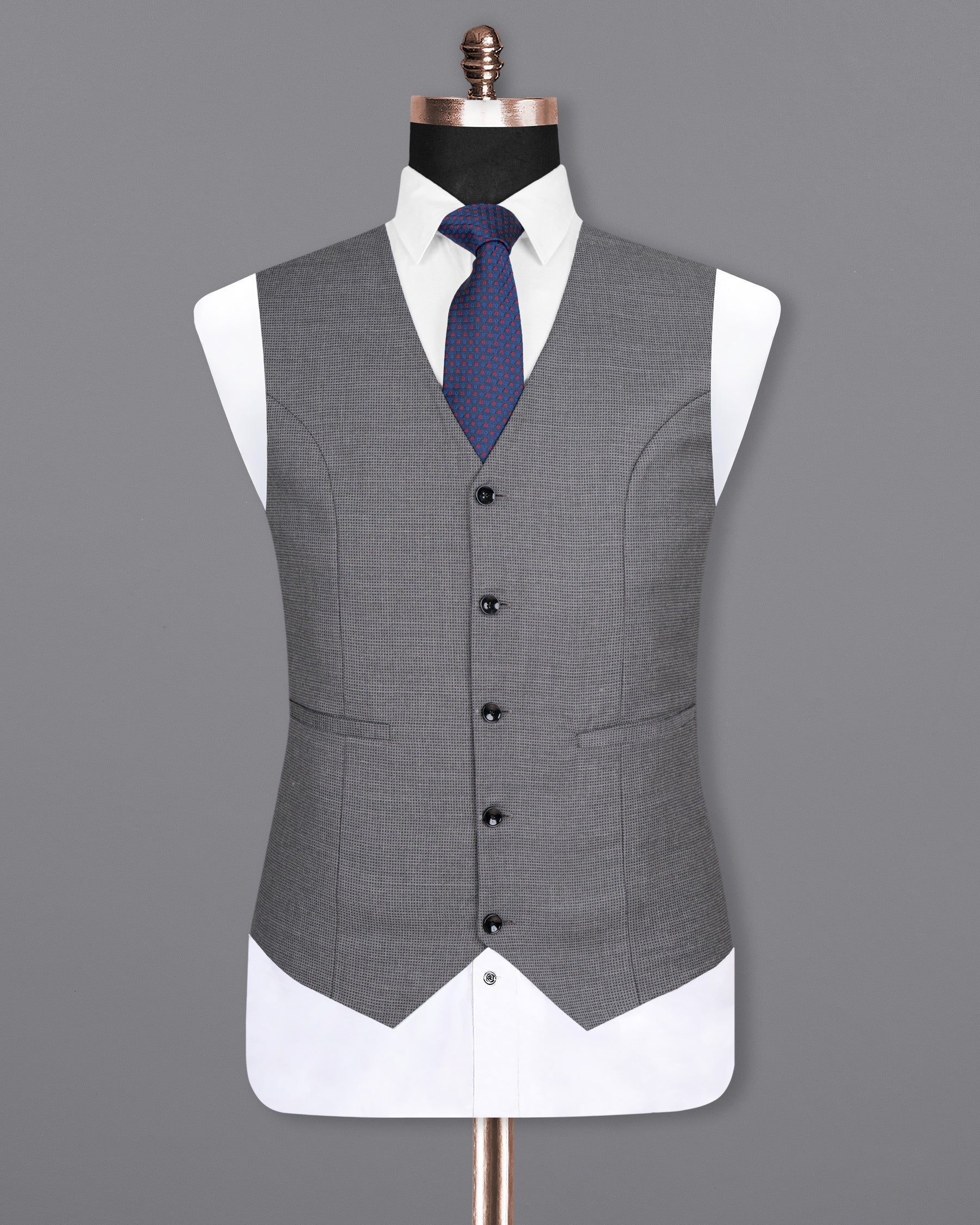 Boulder Grey Double Breasted Woolrich Waistcoat V1579-36, V1579-38, V1579-40, V1579-42, V1579-44, V1579-46, V1579-48, V1579-50, V1579-52, V1579-54, V1579-56, V1579-58, V1579-60