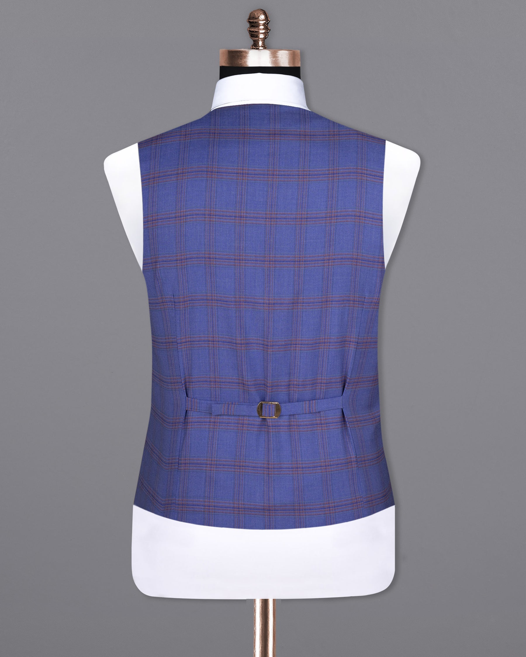 East Bay Blue Super fine Windowpane Wool Rich Waistcoat V1612-36, V1612-38, V1612-40, V1612-42, V1612-44, V1612-46, V1612-48, V1612-50, V1612-52, V1612-54, V1612-56, V1612-58, V1612-60