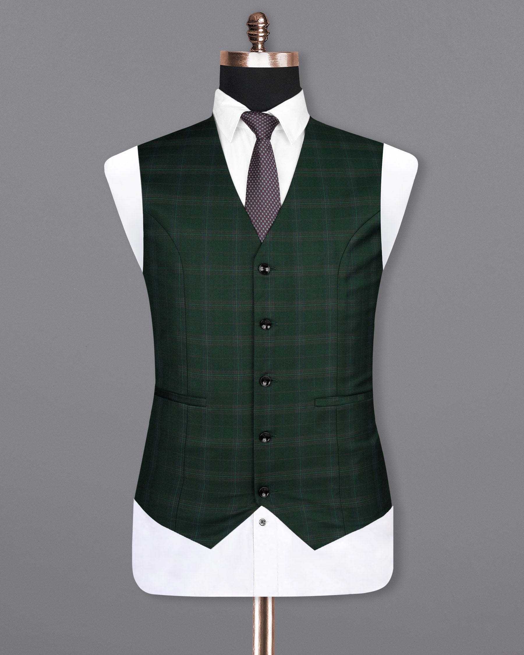 Celtic Green Super fine Plaid Woolrich Waistcoat V1629-36, V1629-38, V1629-40, V1629-42, V1629-44, V1629-46, V1629-48, V1629-50, V1629-52, V1629-54, V1629-56, V1629-58, V1629-60