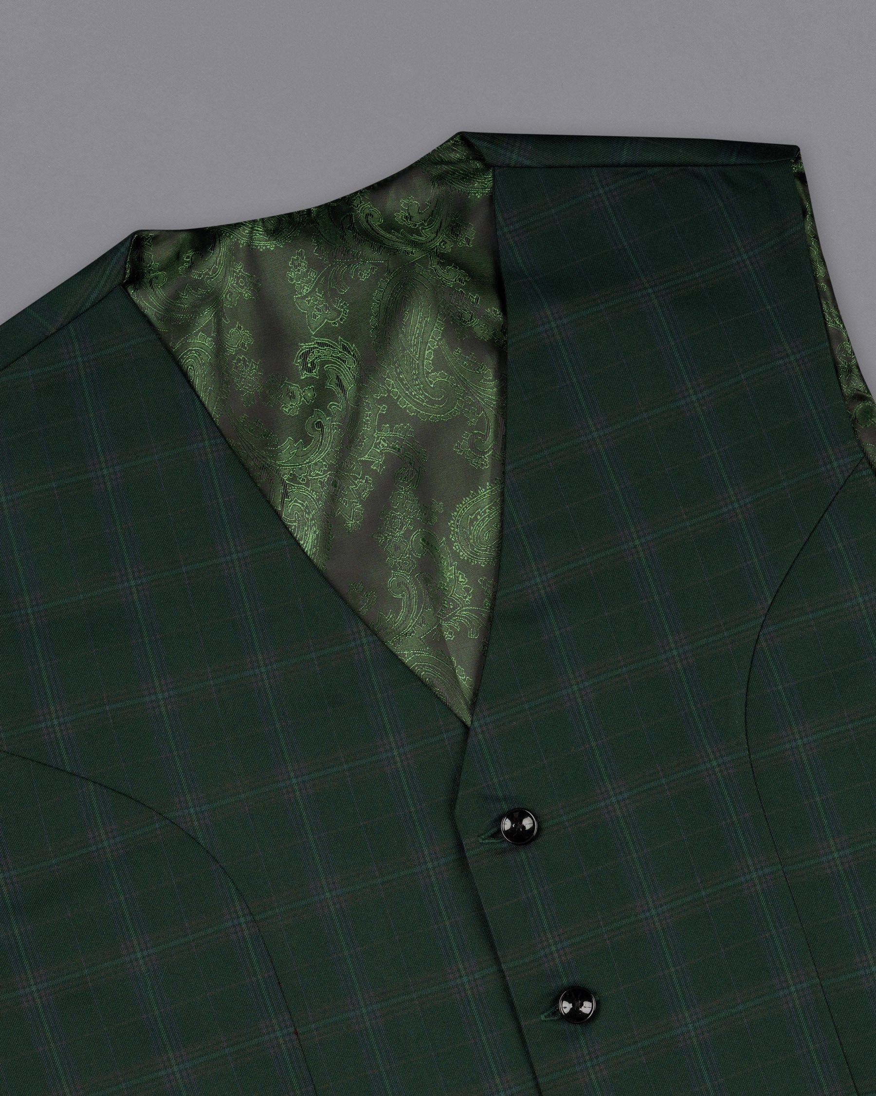 Celtic Green Super fine Plaid Woolrich Waistcoat V1629-36, V1629-38, V1629-40, V1629-42, V1629-44, V1629-46, V1629-48, V1629-50, V1629-52, V1629-54, V1629-56, V1629-58, V1629-60