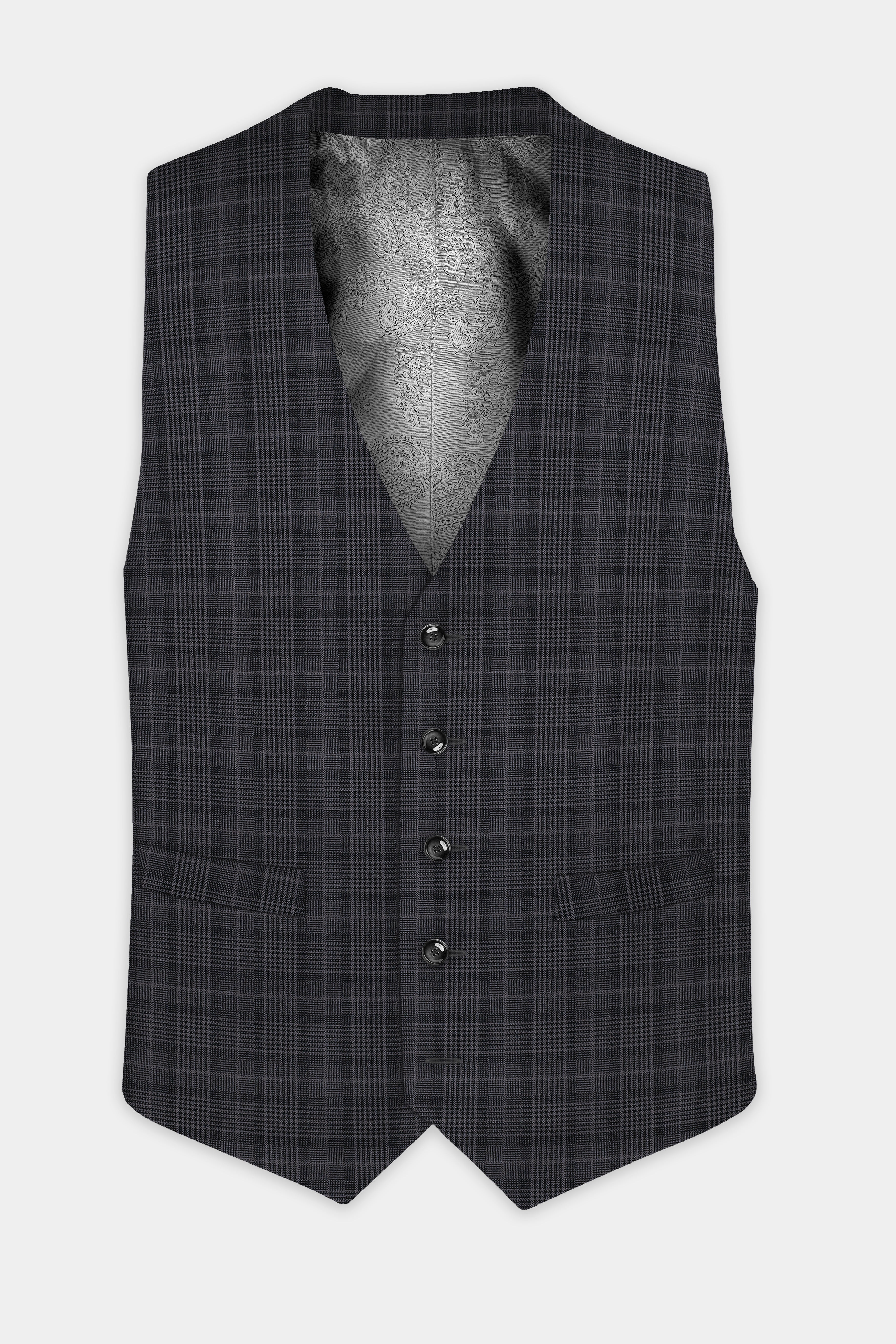 Charcoal Plaid Waistcoat