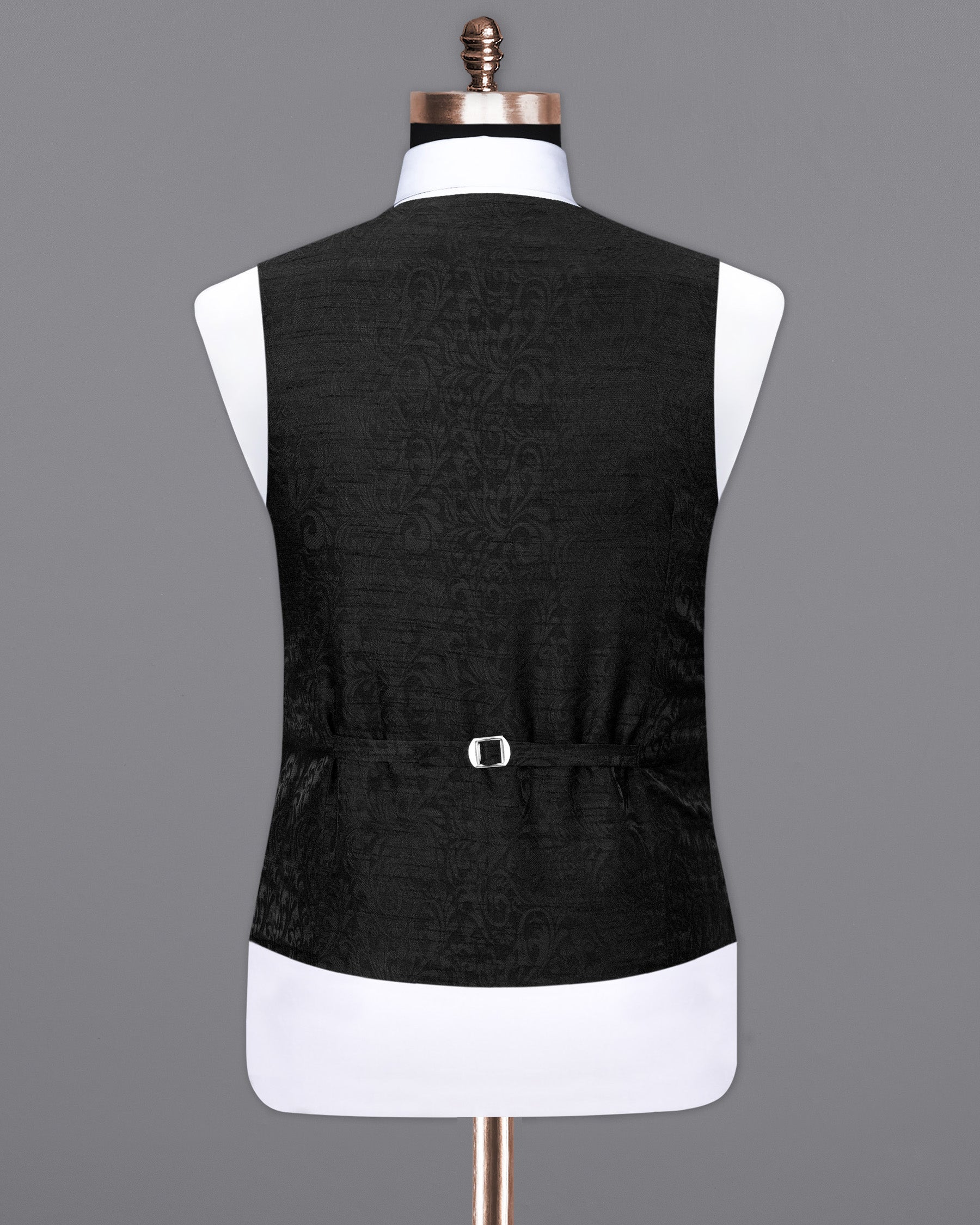 Jet Black Subtle velvet Jacquard Textured Waistcoat V1676-36, V1676-38, V1676-40, V1676-42, V1676-44, V1676-46, V1676-48, V1676-50, V1676-52, V1676-54, V1676-56, V1676-58, V1676-60