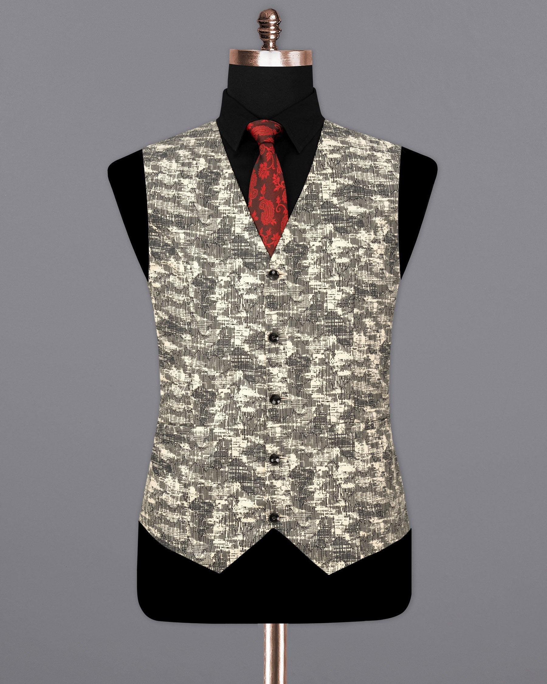 Bastille and Champagne Beige Abstract Print Textured Waistcoat V1680-36, V1680-38, V1680-40, V1680-42, V1680-44, V1680-46, V1680-48, V1680-50, V1680-52, V1680-54, V1680-56, V1680-58, V1680-60