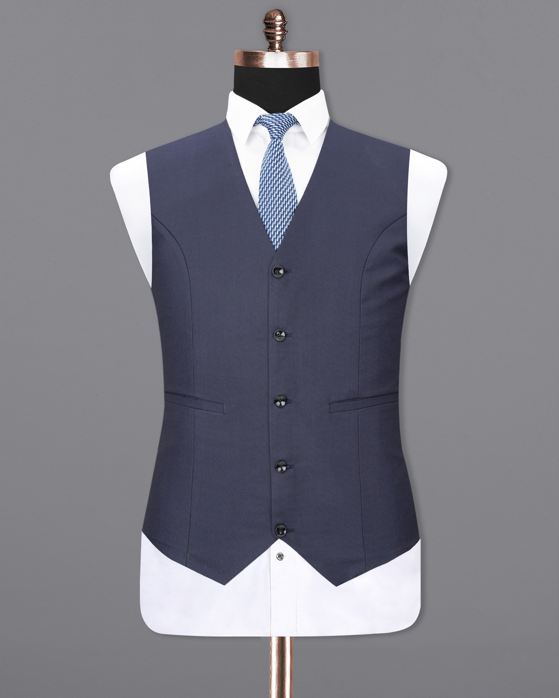 River Bed Blue Textured Waistcoat V1708-36, V1708-38, V1708-40, V1708-42, V1708-44, V1708-46, V1708-48, V1708-50, V1708-52, V1708-54, V1708-56, V1708-58, V1708-60