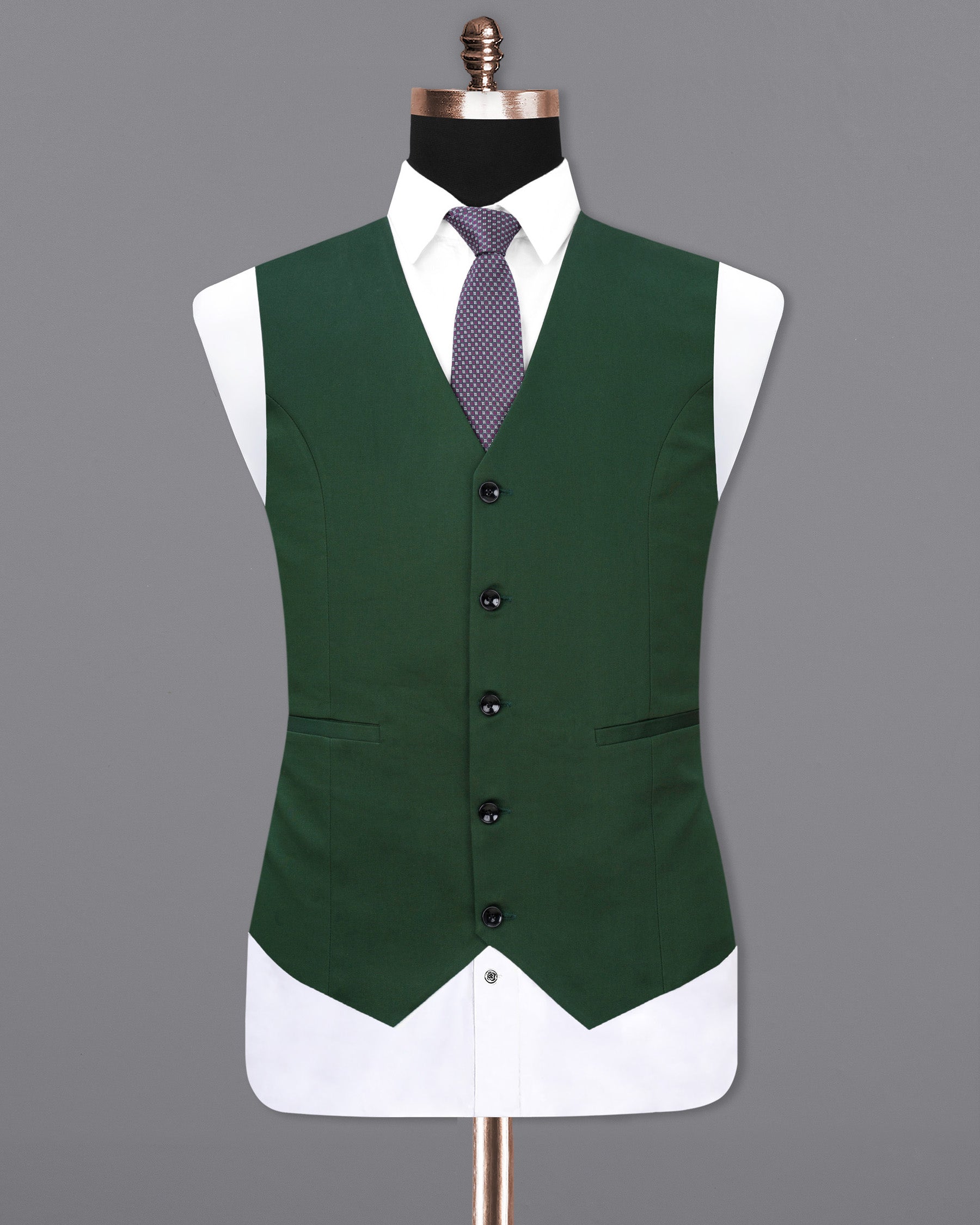 Everglade Green Textured Waistcoat