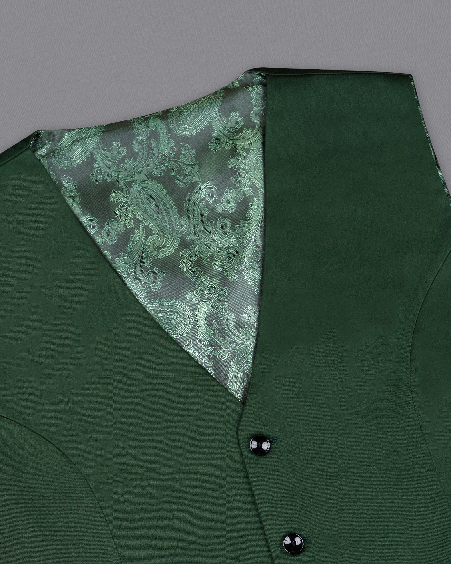 Everglade Green Textured Waistcoat