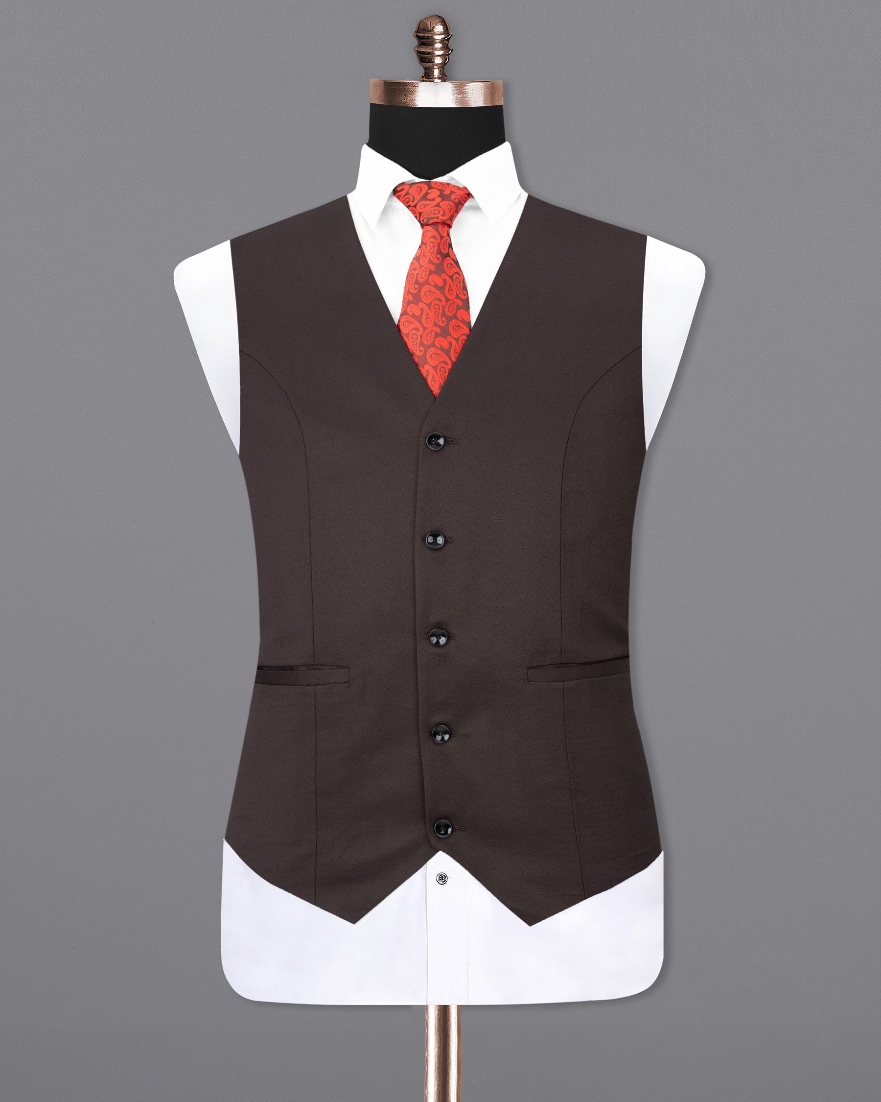 Matterhorn Brown Textured Waistcoat