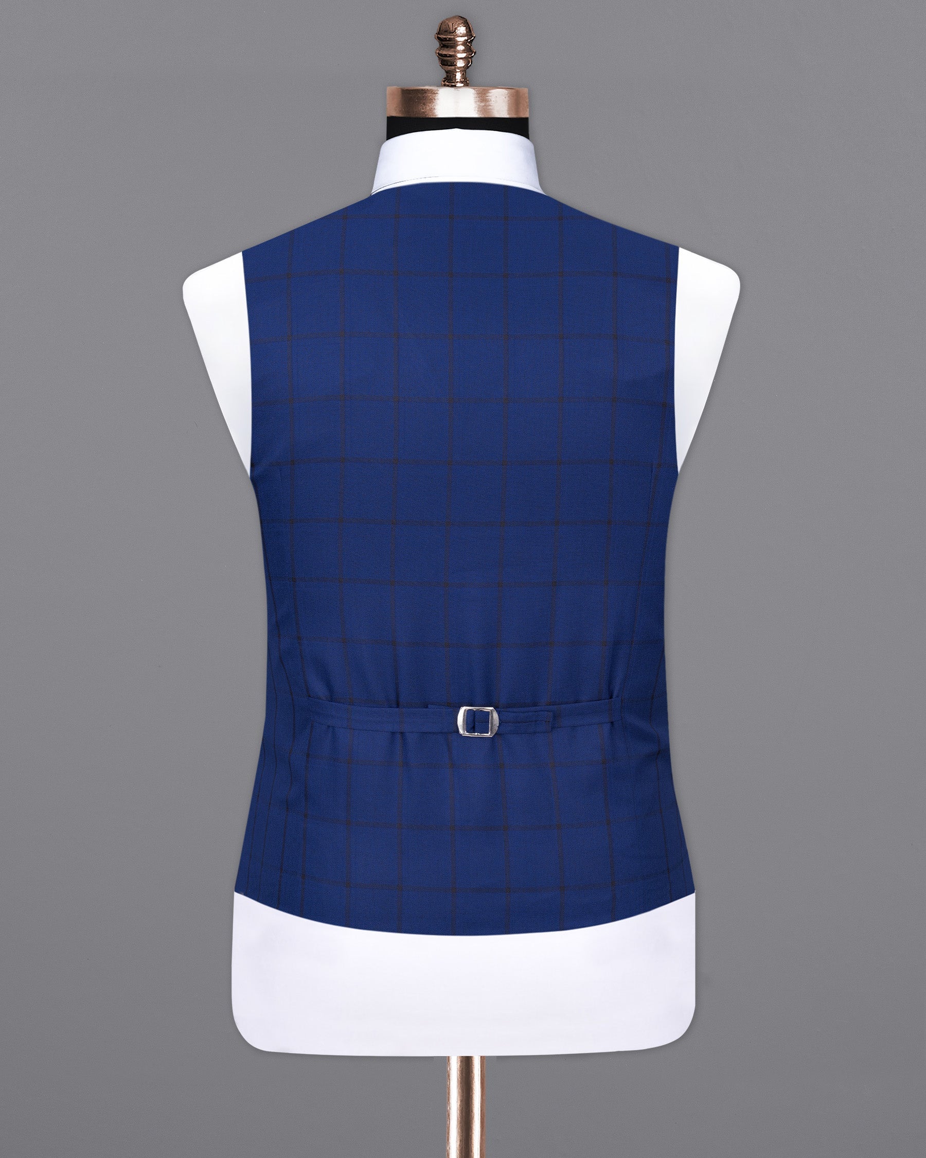 Deep Sapphire Windowpane Waistcoat