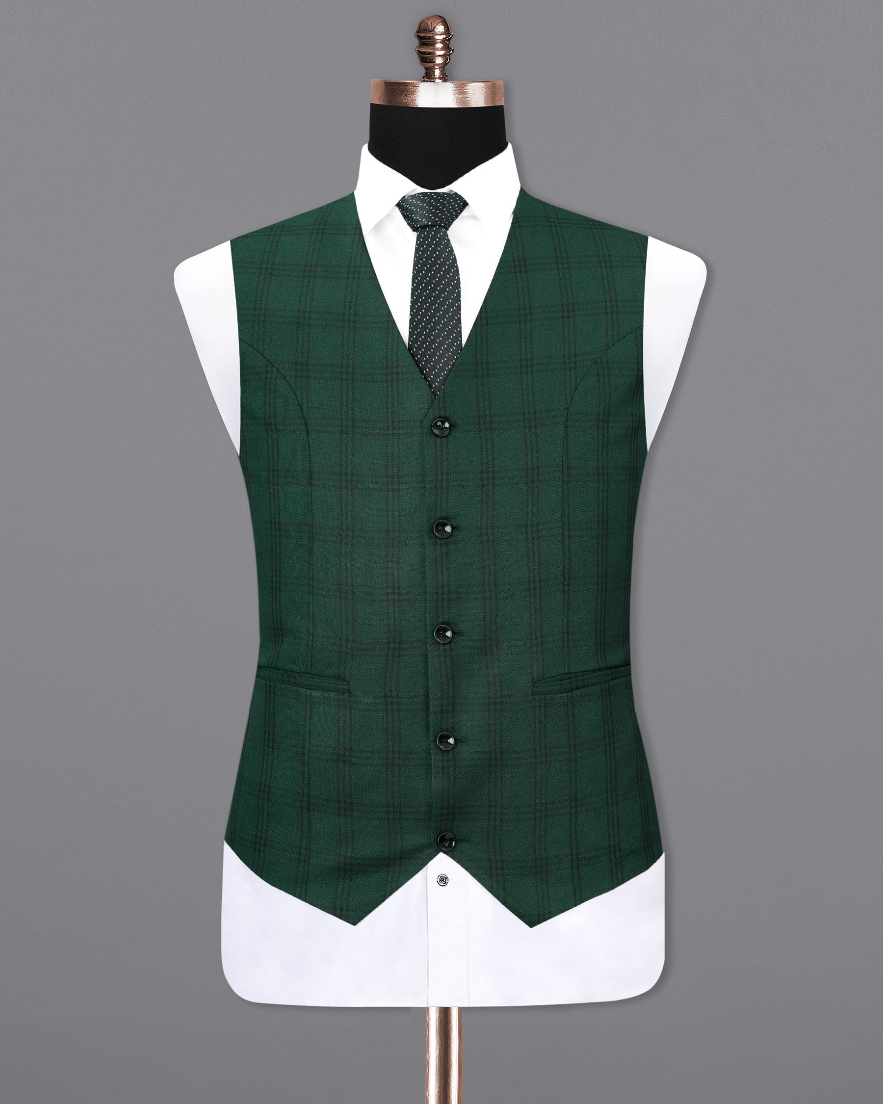 Phthalo Green Windowpane Waistcoat