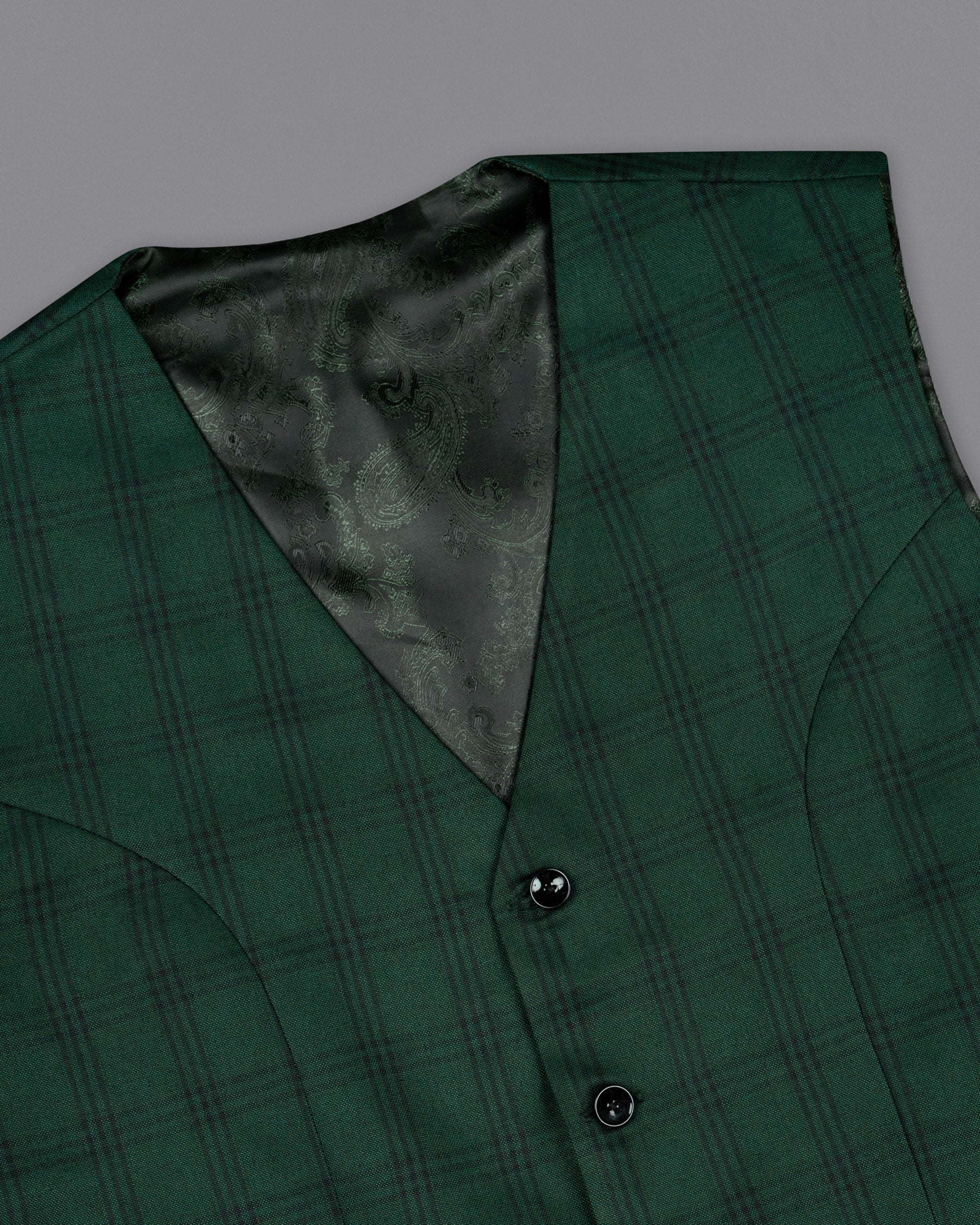 Phthalo Green Windowpane Waistcoat