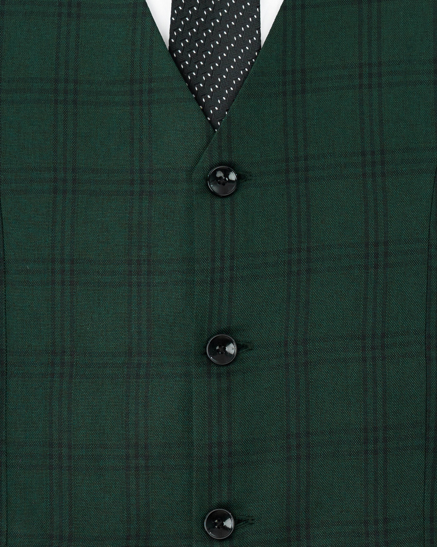 Phthalo Green Windowpane Waistcoat