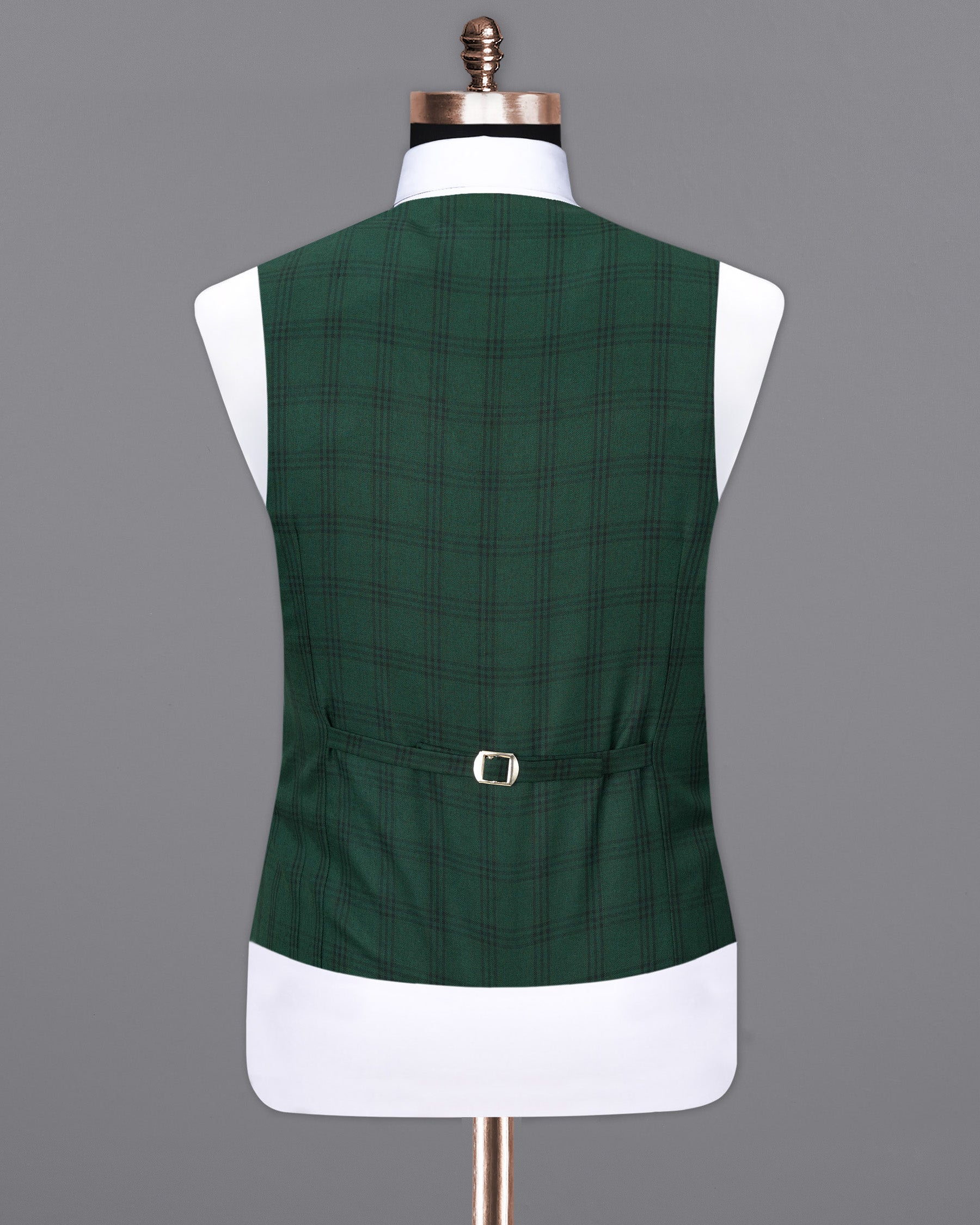 Phthalo Green Windowpane Waistcoat