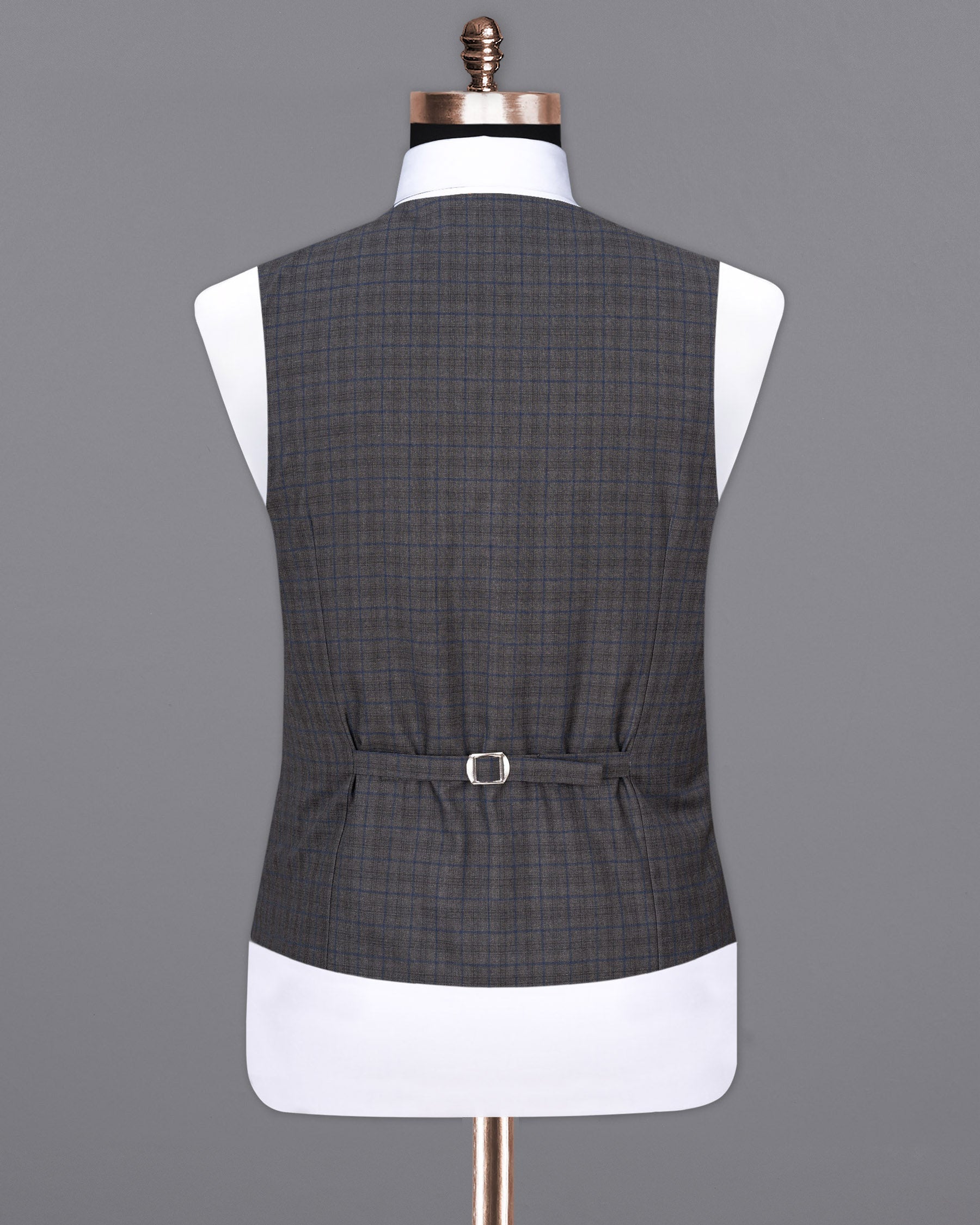 Tundora Gray Plaid Waistcoat