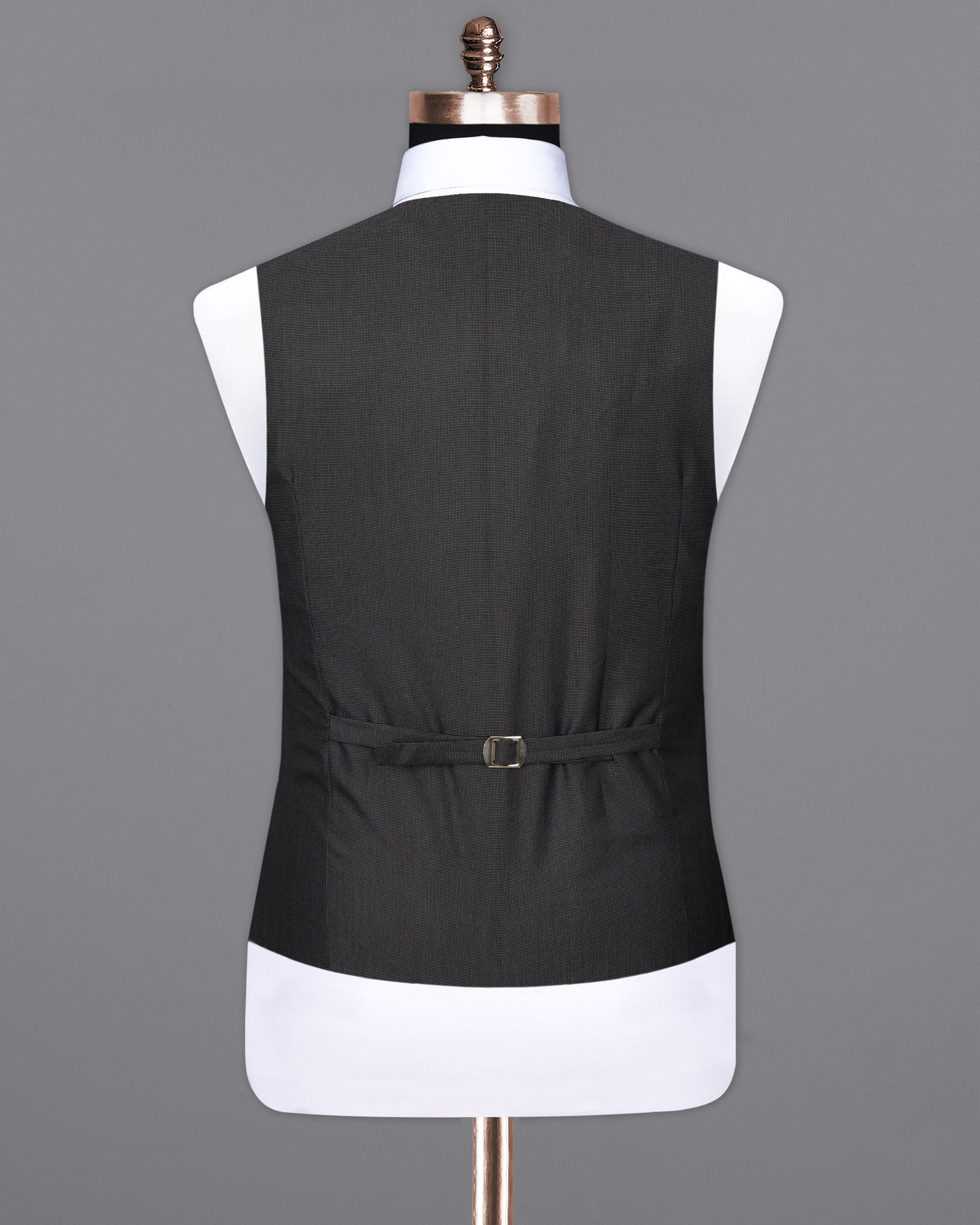 Dark Grey Dotted Textured Waistcoat