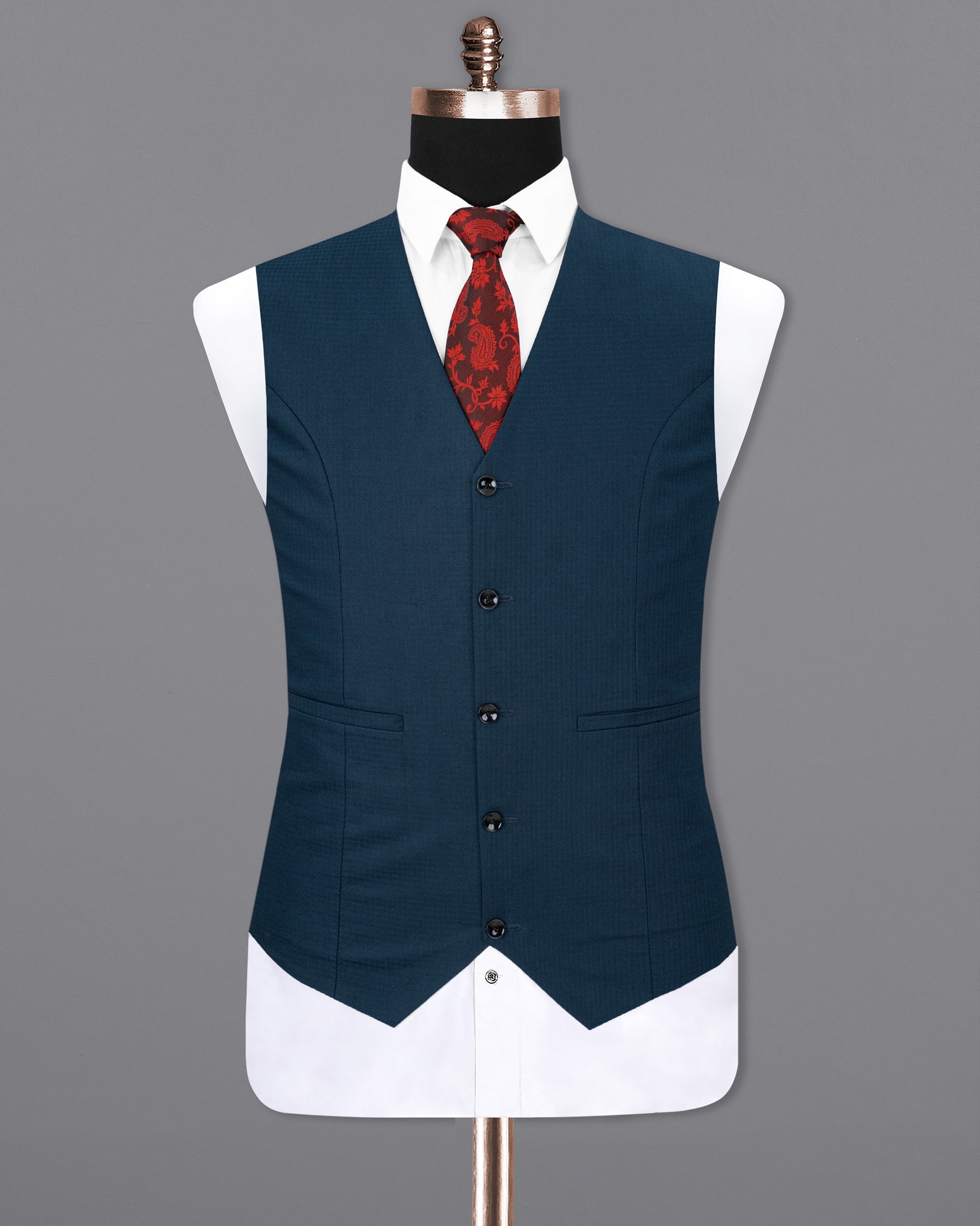 Mirage Blue Checkered Waistcoat