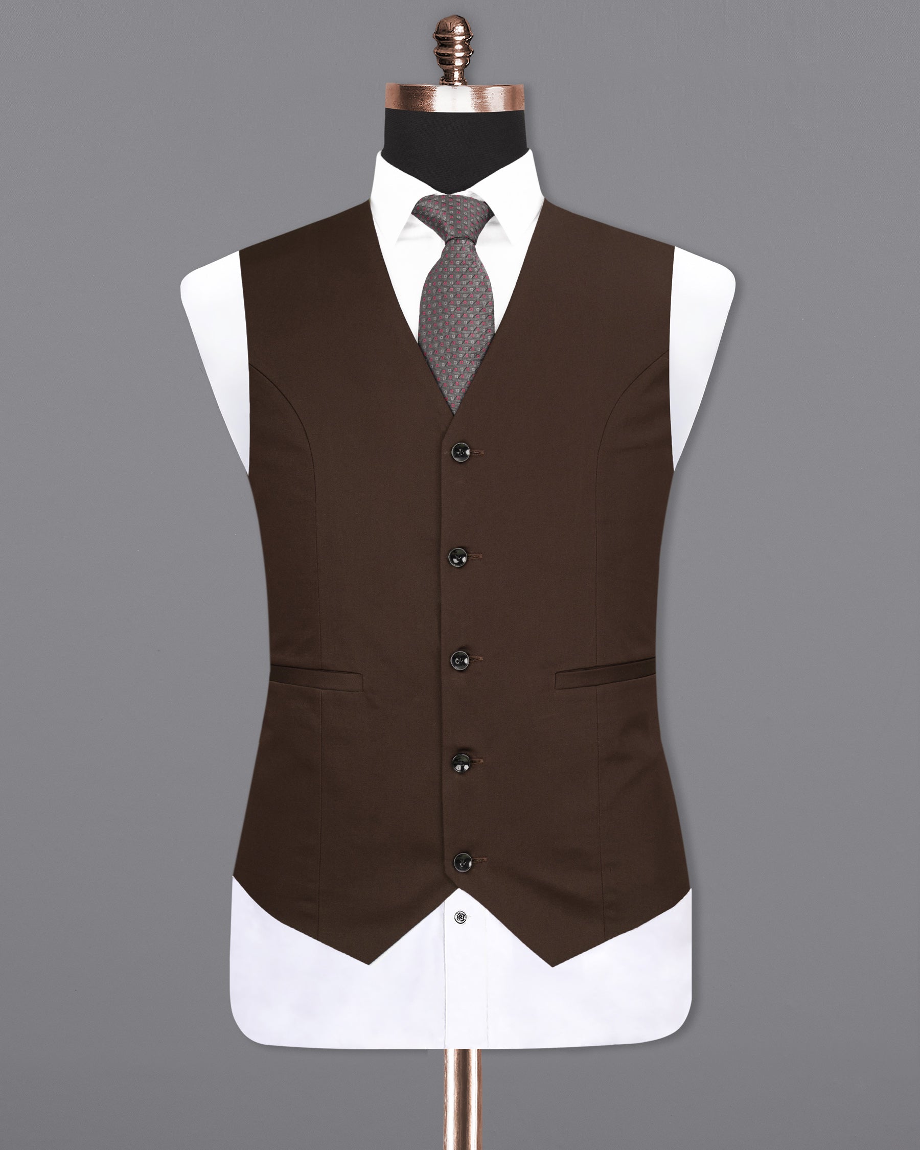 Oil Brown Belt Closure Waistcoat V1748-36, V1748-38, V1748-40, V1748-42, V1748-44, V1748-46, V1748-48, V1748-50, V1748-52, V1748-54, V1748-56, V1748-58, V1748-60